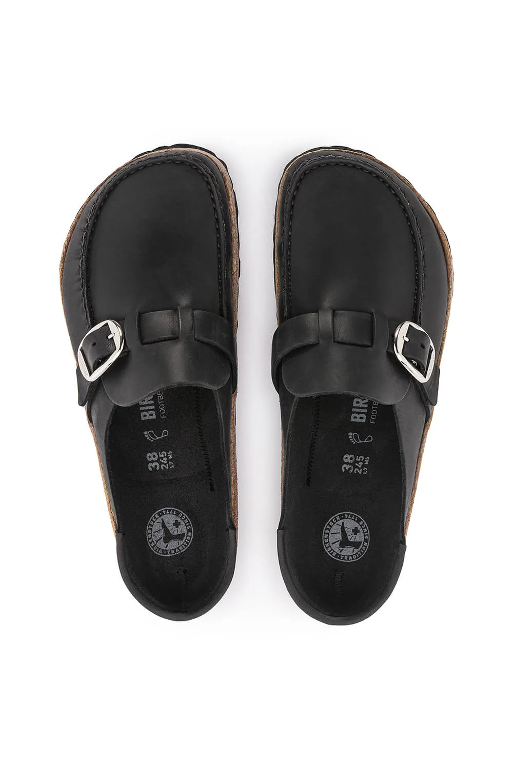 Birkenstock Buckley Oiled Leather Mules for Women in Black | 1024942 - Image 3