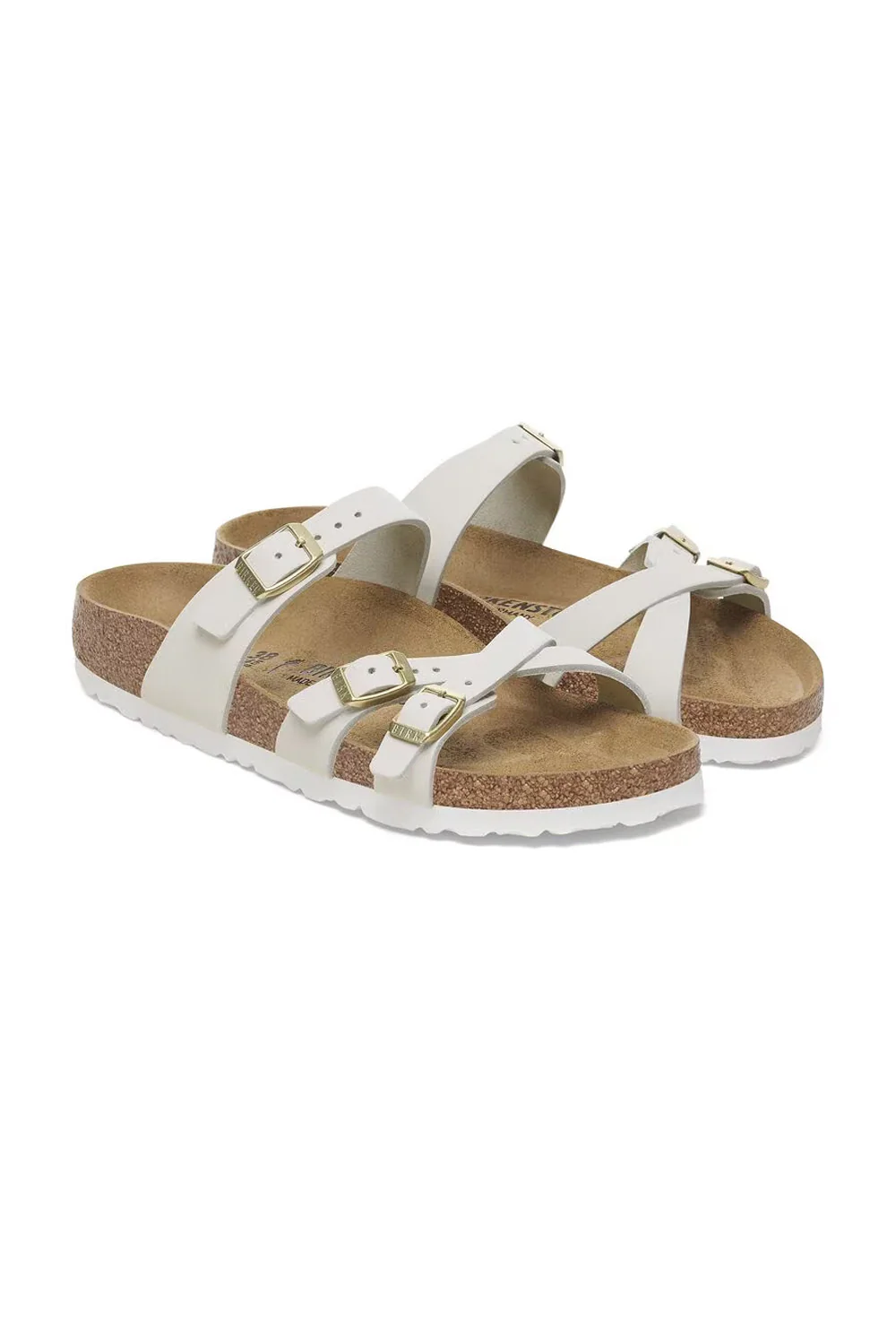 Birkenstock Franca Nubuck Leather Sandals for Women in Antique White | 1029406 - Image 3
