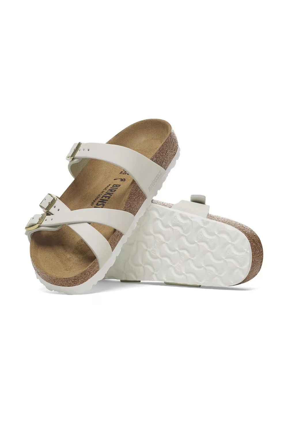 Birkenstock Franca Nubuck Leather Sandals for Women in Antique White | 1029406 - Image 4