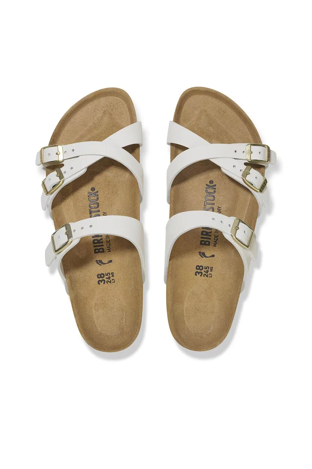 Birkenstock Franca Nubuck Leather Sandals for Women in Antique White | 1029406 - Image 5