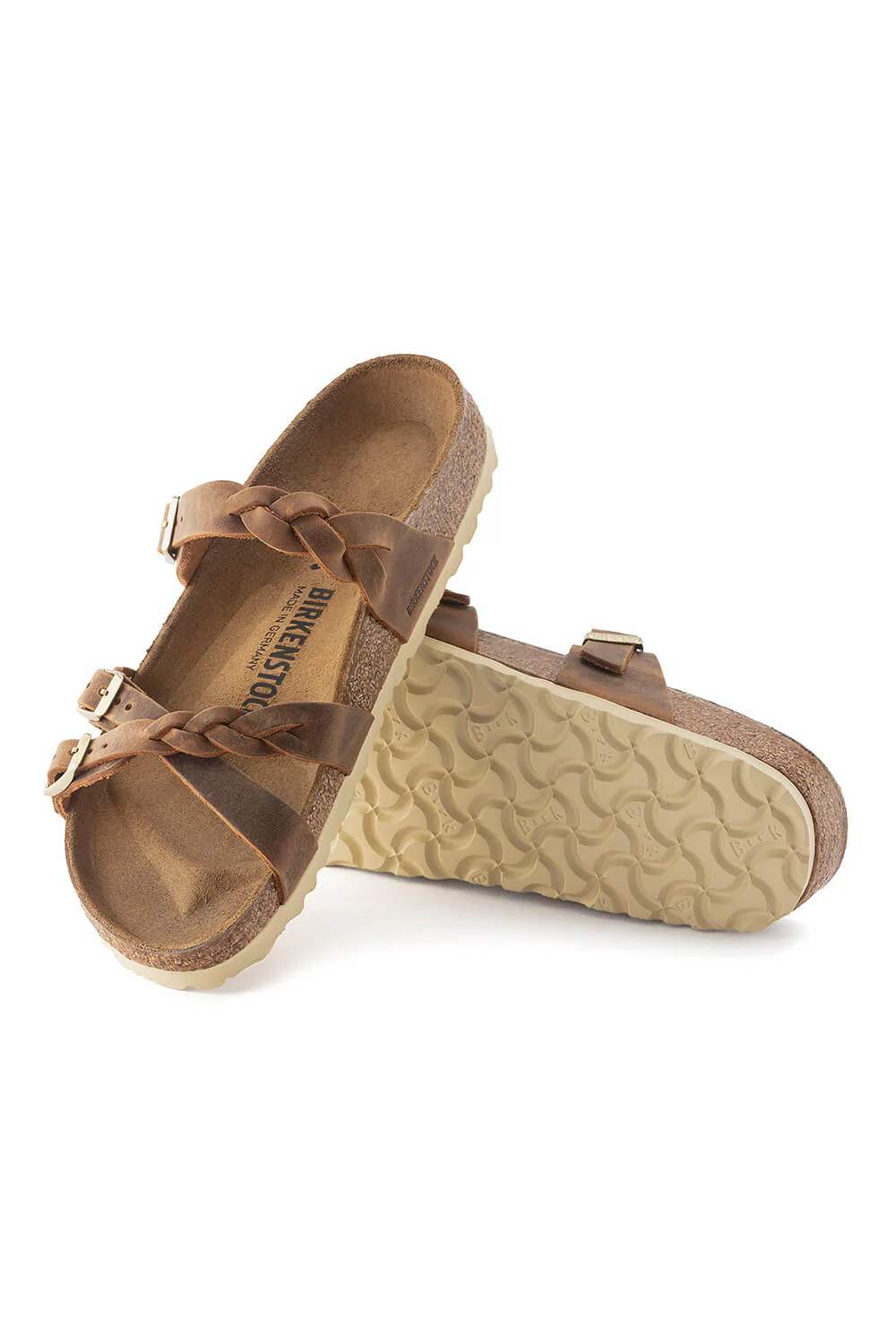 Birkenstock Franca Braided Oiled Leather Sandals for Women in Cognac | 1024052 - Image 5