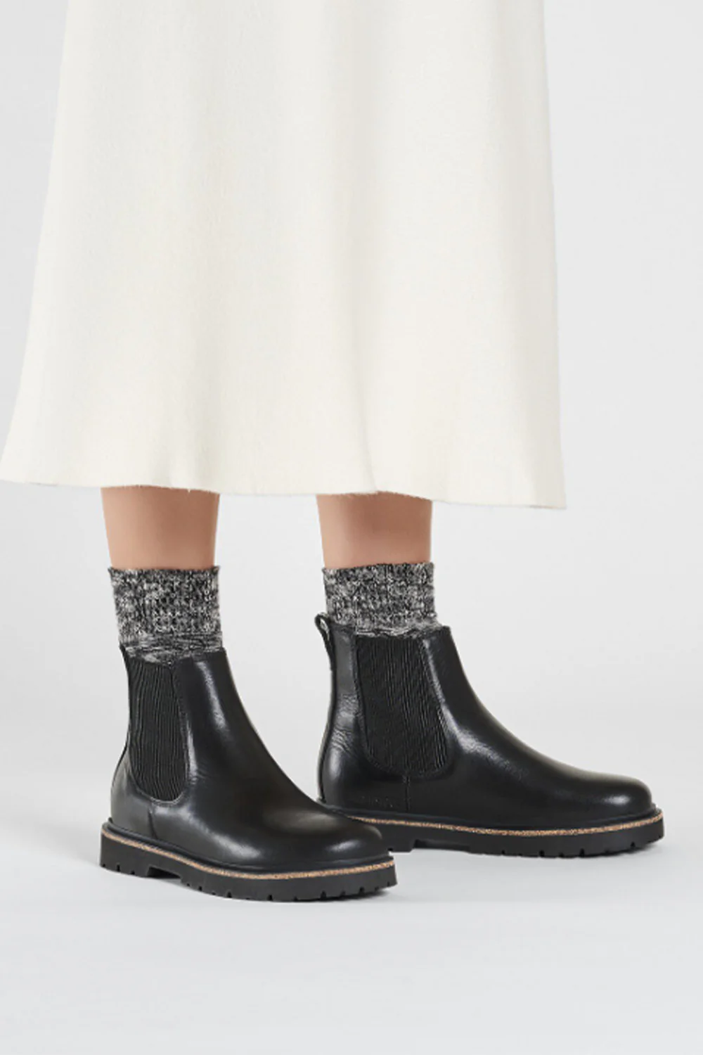 Birkenstock Highwood Slip On Leather Booties for Women in Black | 1025791 - Image 2