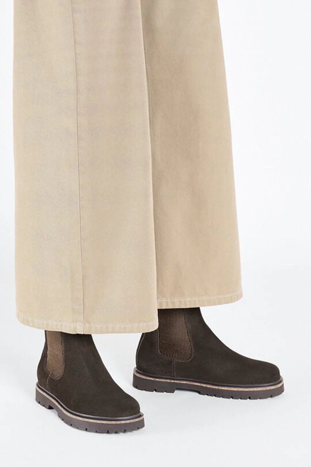Birkenstock Highwood Slip On Suede Leather Booties for Women in Mocha | 1025758 - Image 2