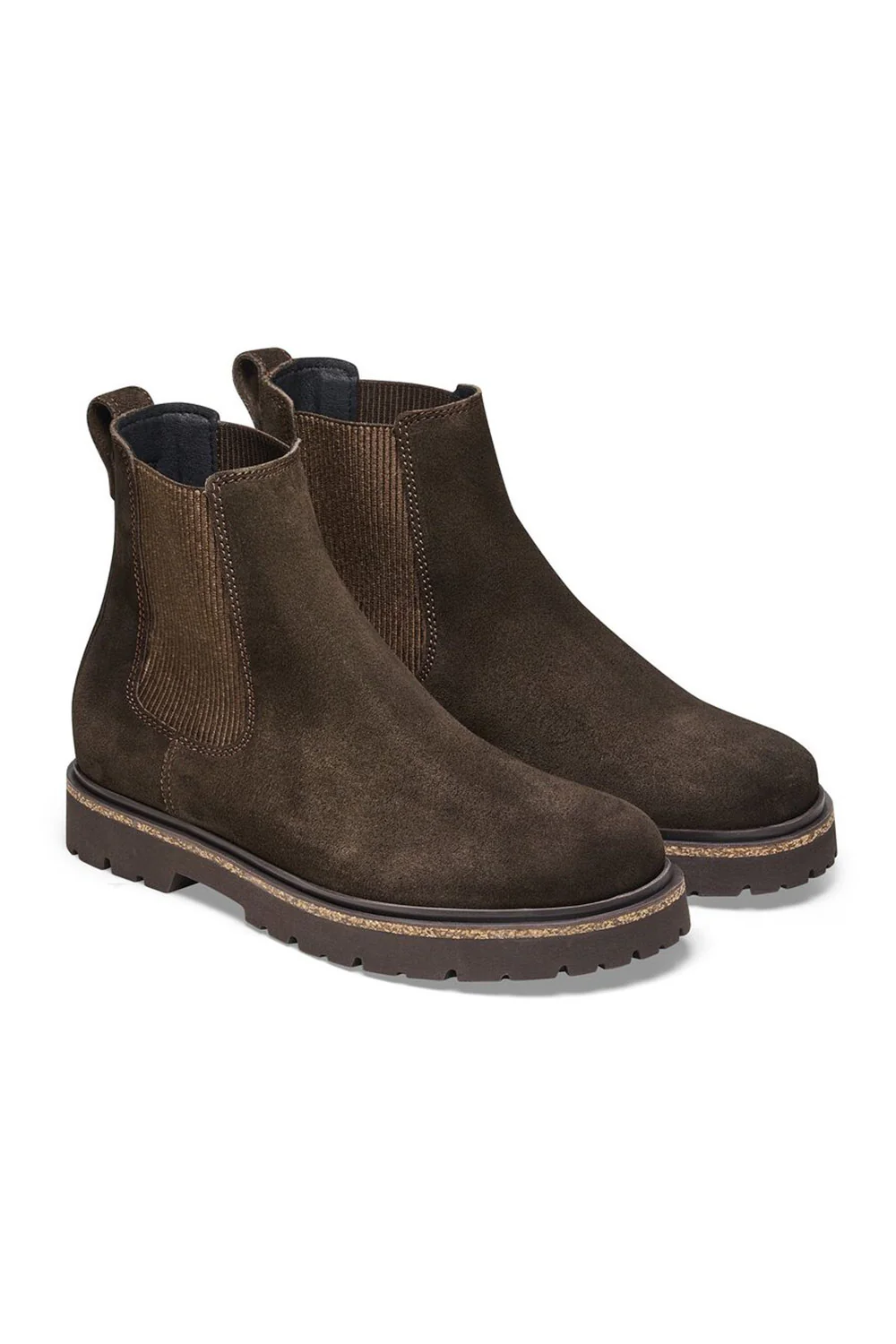 Birkenstock Highwood Slip On Suede Leather Booties for Women in Mocha | 1025758 - Image 3