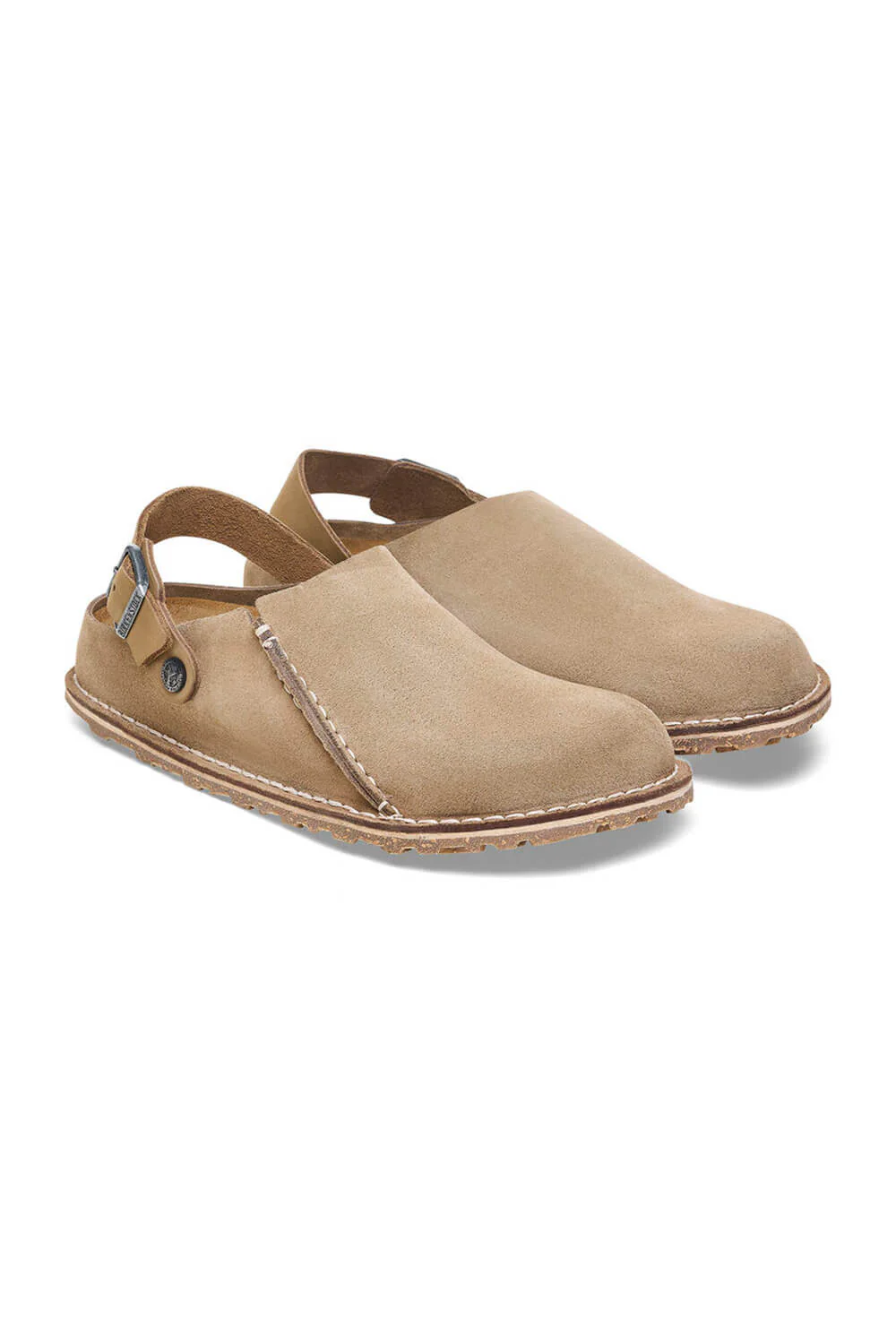 Birkenstock Lutry Premium Suede Leather Clogs for Men in Grey Taupe | 1025293 - Image 2