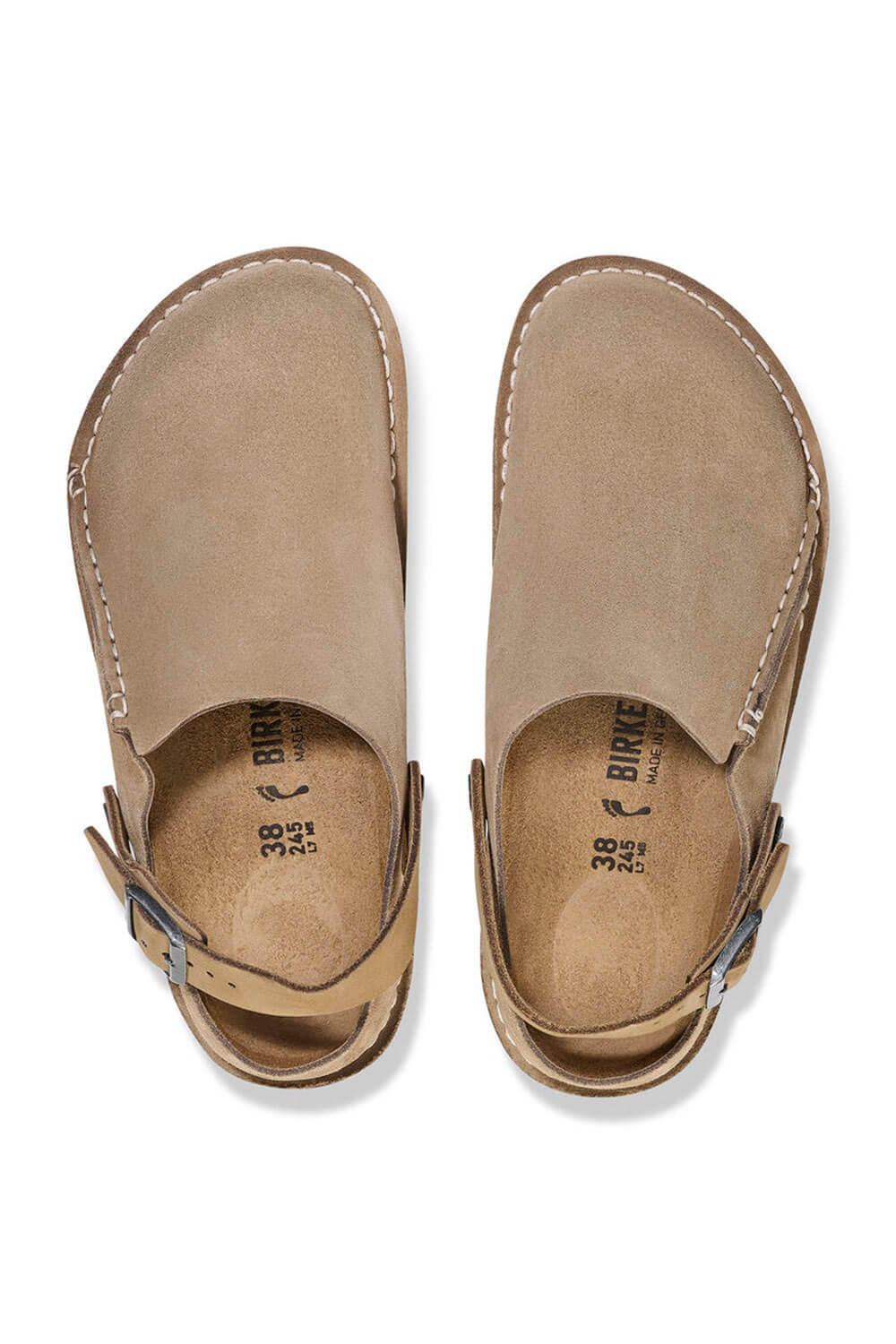 Birkenstock Lutry Premium Suede Leather Clogs for Men in Grey Taupe | 1025293 - Image 5