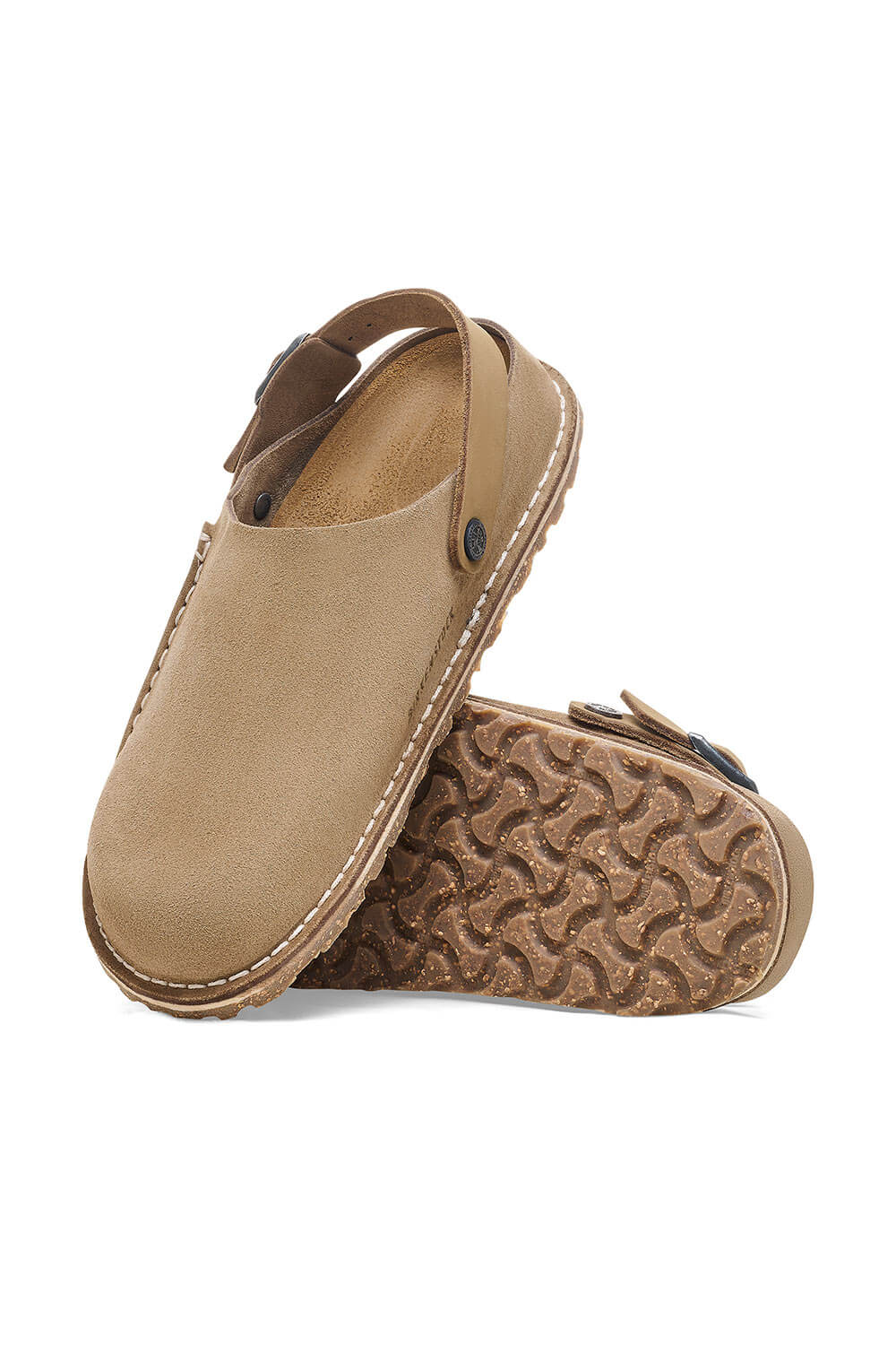 Birkenstock Lutry Premium Suede Leather Clogs for Women in Grey Taupe | 1025297 - Image 4