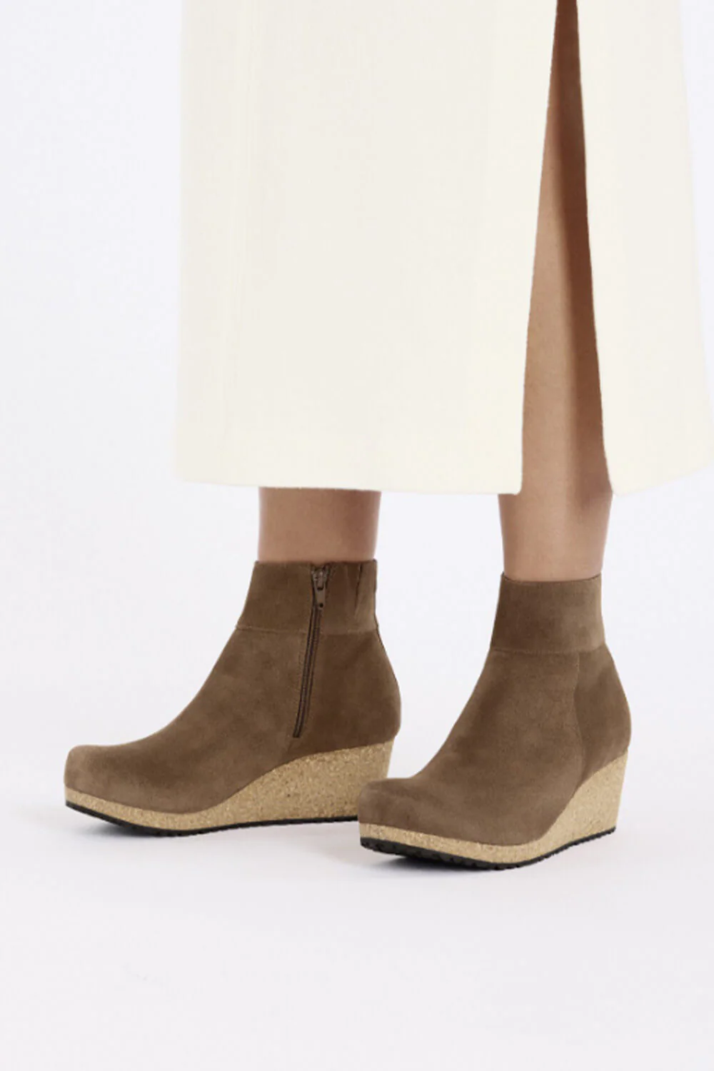 Papillio by Birkenstock Ebba Suede Booties for Women in Dark Tea | 1028399 - Image 2