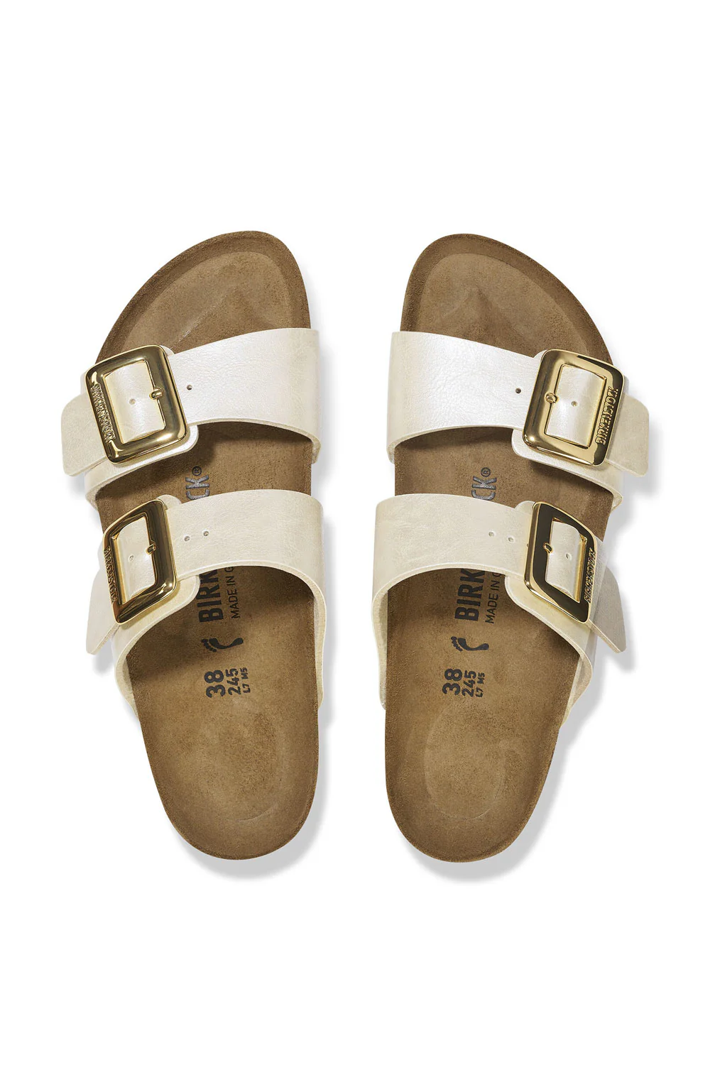 Birkenstock Sydney Luxe Buckle Birko-Flor Sandals for Women in Pearl | 1029492 - Image 3