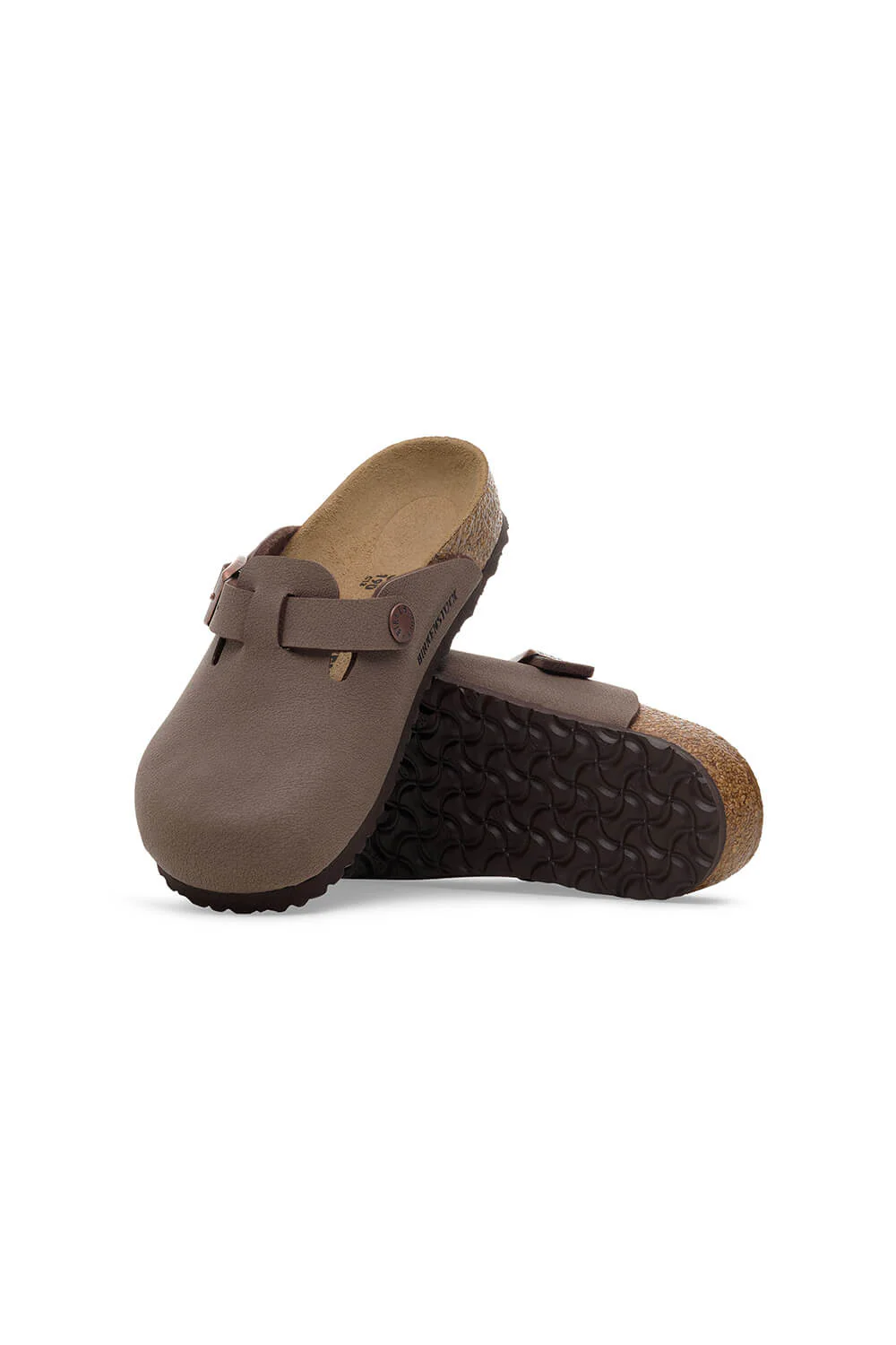 Birkenstock Youth Boston Birkibuc Clogs for Kids in Mocha | 1030809 - Image 2