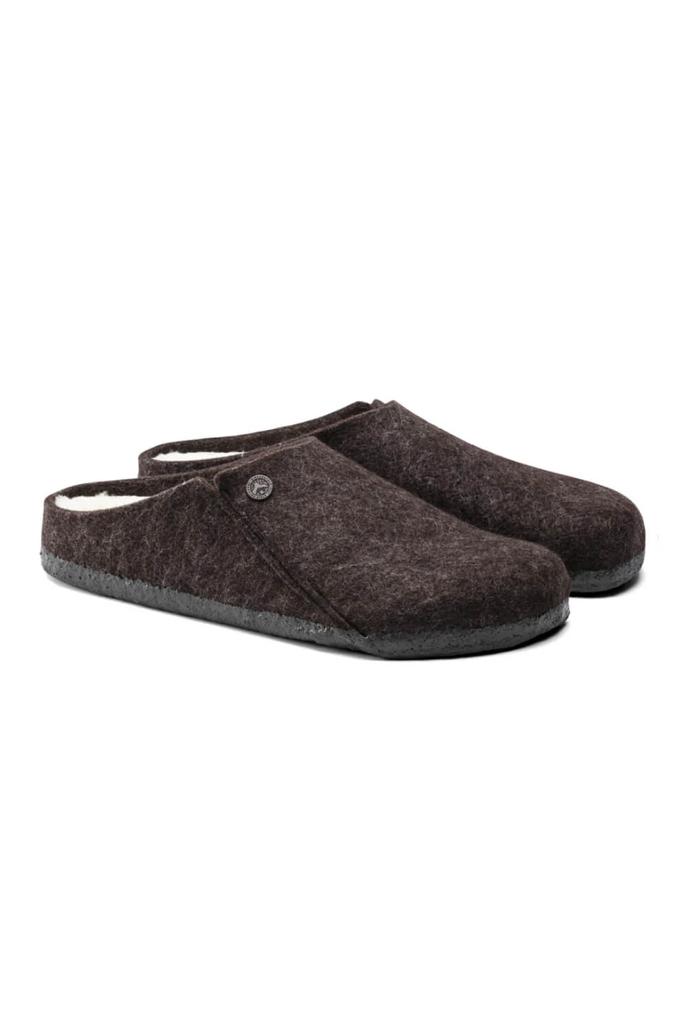 Birkenstock Zermatt Wool Felt Shearling Slippers for Men in Mocha | 1016570 - Image 3