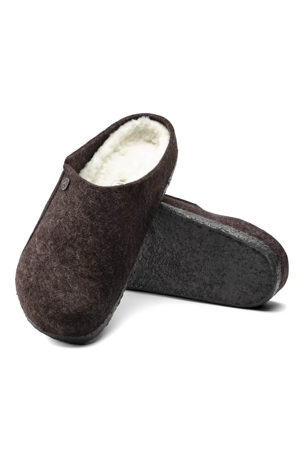 Birkenstock Zermatt Wool Felt Shearling Slippers for Men in Mocha | 1016570 - Image 5