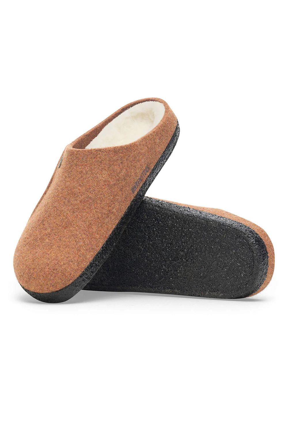 Birkenstock Zermatt Wool Felt Shearling Slippers for Women in Toffee | 1027978 - Image 3