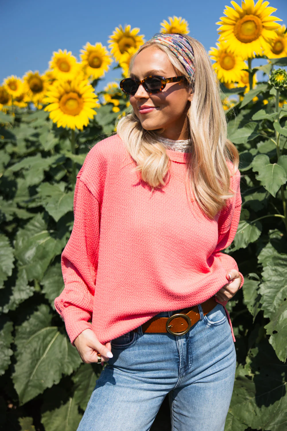 Blu Pepper Long Sleeve Ribbed Knit Shirt for Women - Image 3
