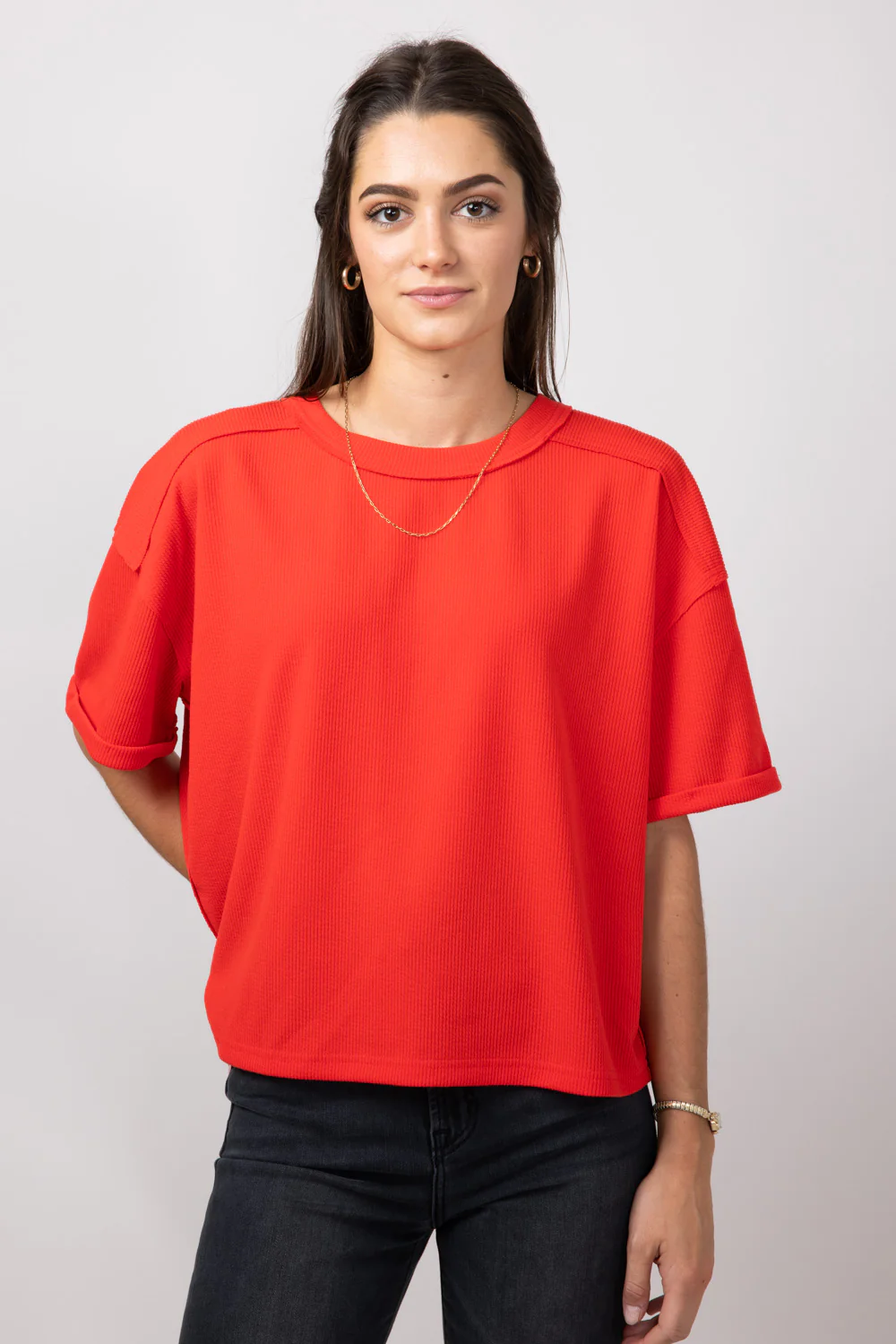 Blu Pepper Ribbed Knit Shirt for Women - Image 2
