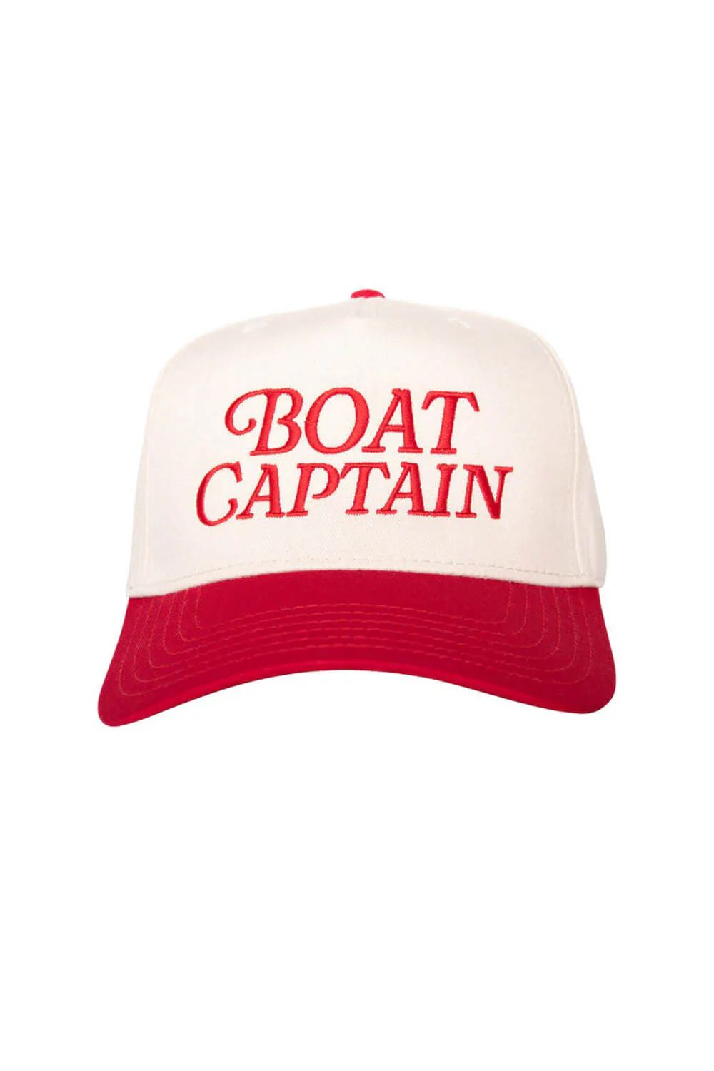 Boat Captain Trucker Hat for Women in Red/Tan | KDC-BC-1127-RED-TAN - Image 2
