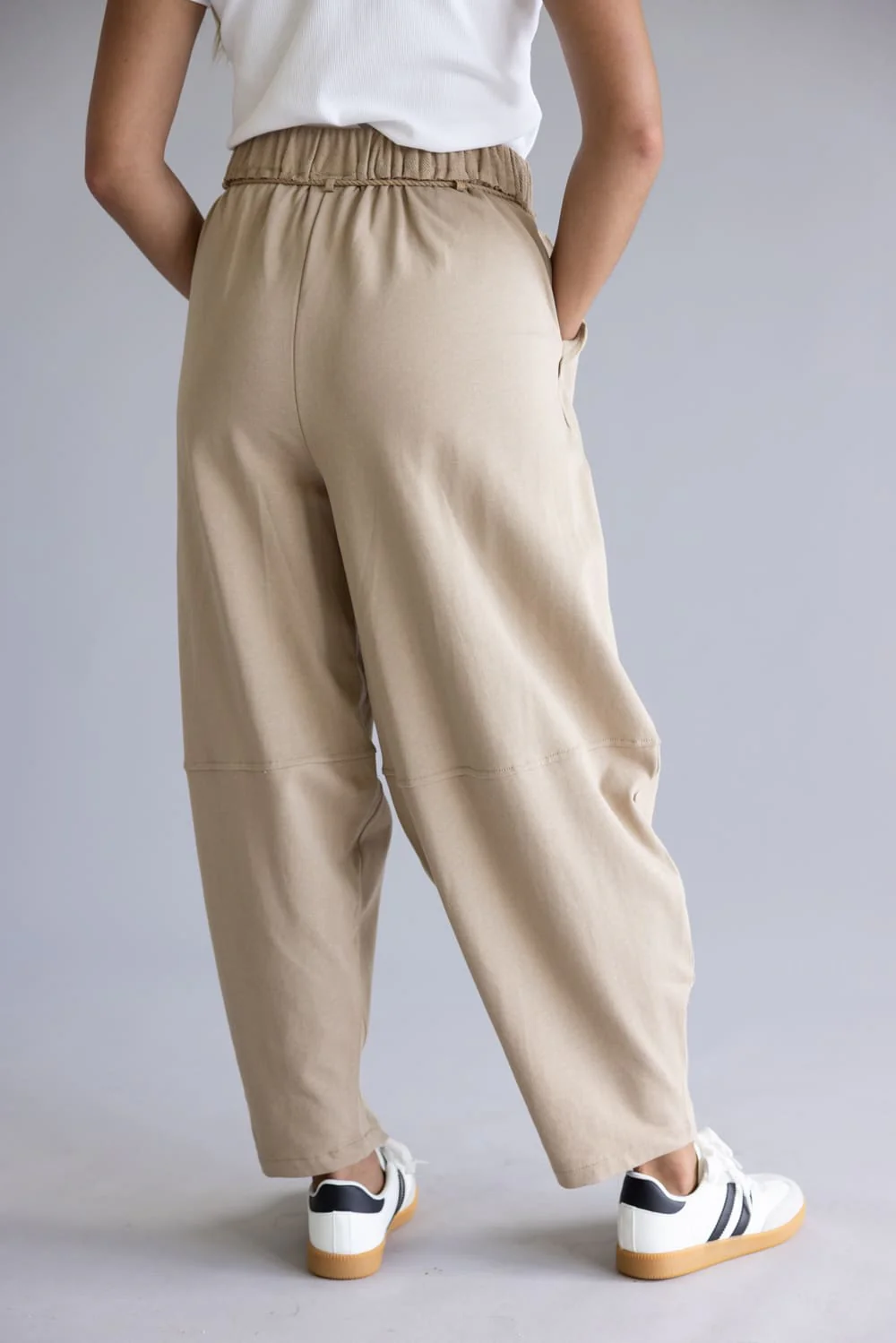 Boho Rope Drawstring Pants for Women in Taupe | NP70814-TAUPE - Image 2