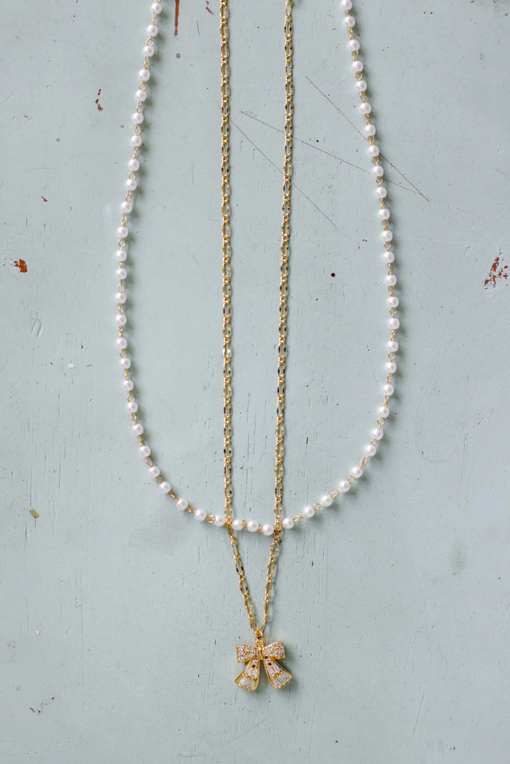 Bow Necklace in Gold | N7992G - Image 2