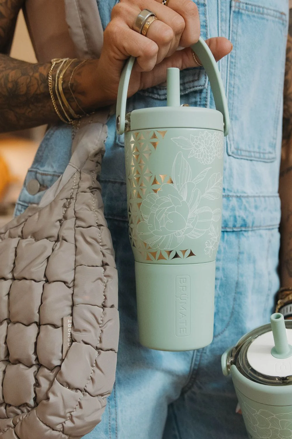 BruMate Resa 35 oz Tumbler in Golden Bloom | DWRS35MTB-METALLICBLOOM - Image 2