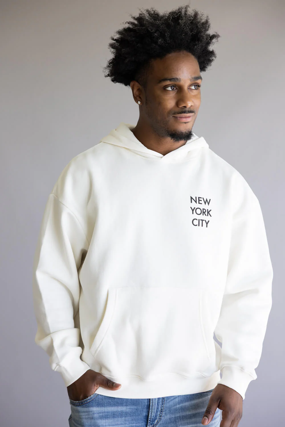 Denim & Flower Special Brunch Hoodie for Men in Off White | CSWS-C547 - Image 2
