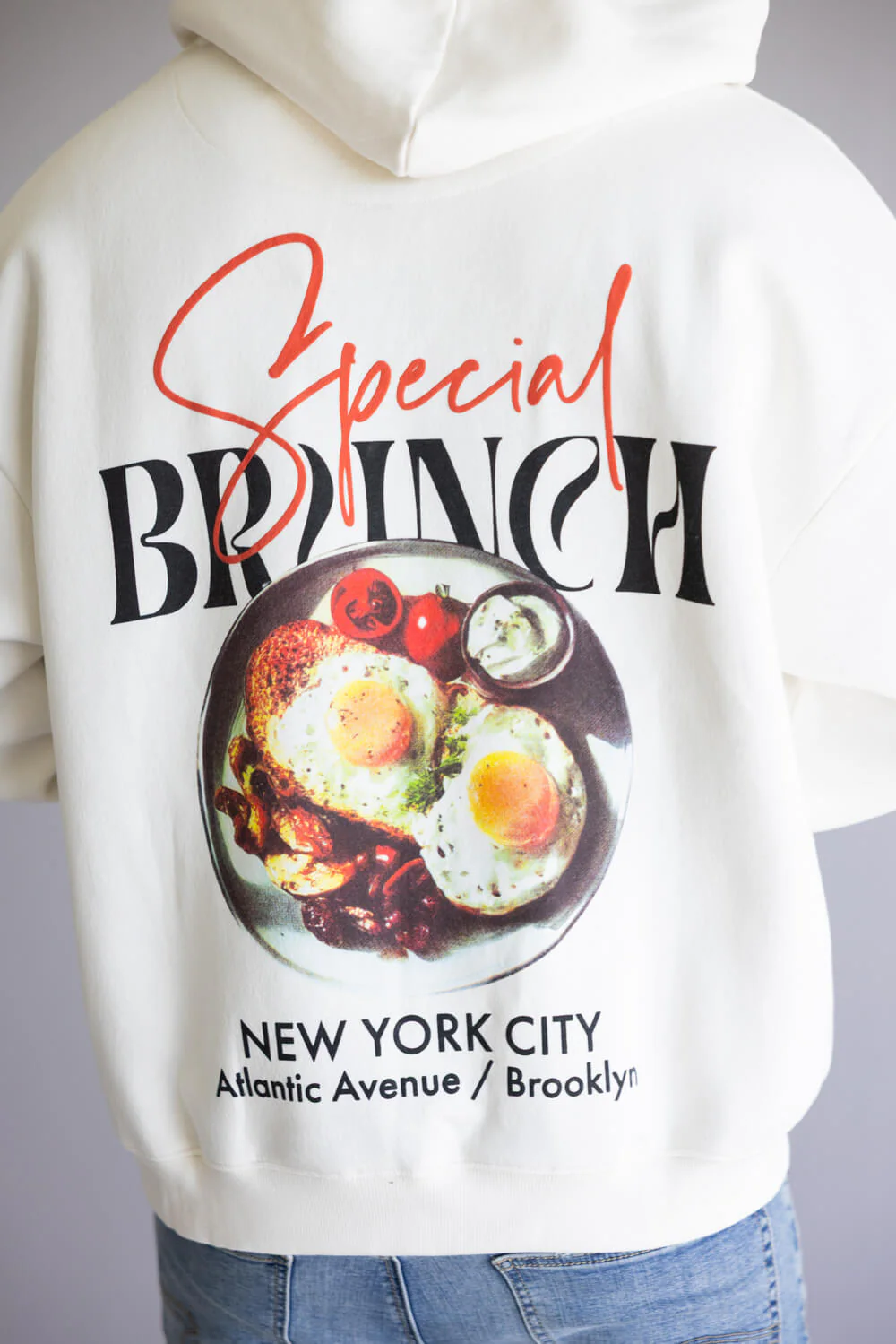Denim & Flower Special Brunch Hoodie for Men in Off White | CSWS-C547 - Image 5