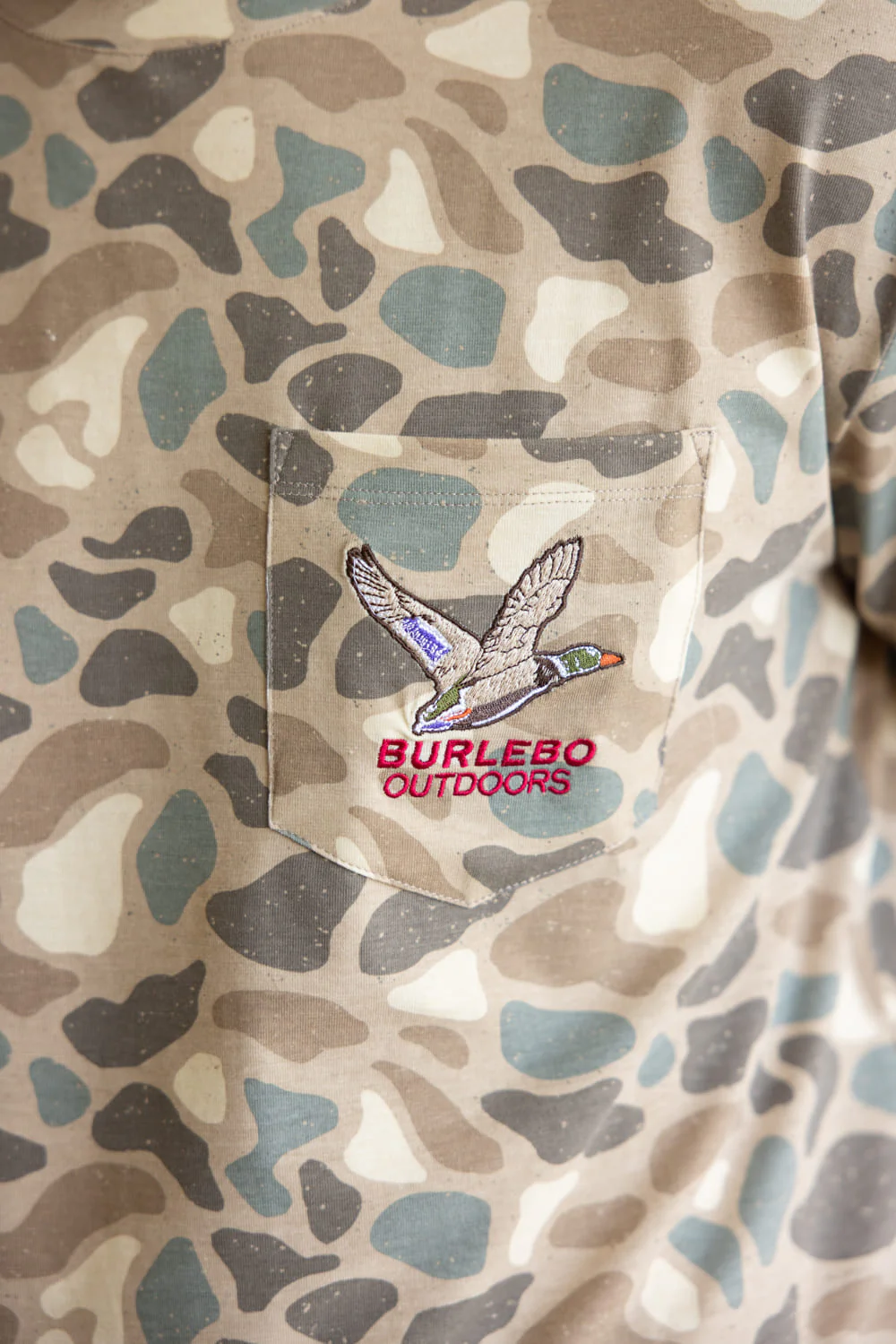 Burlebo Chest Pocket T-Shirt for Men in Pintail Camo | SST-SS - FLYING MALLARD POCKET - Image 3