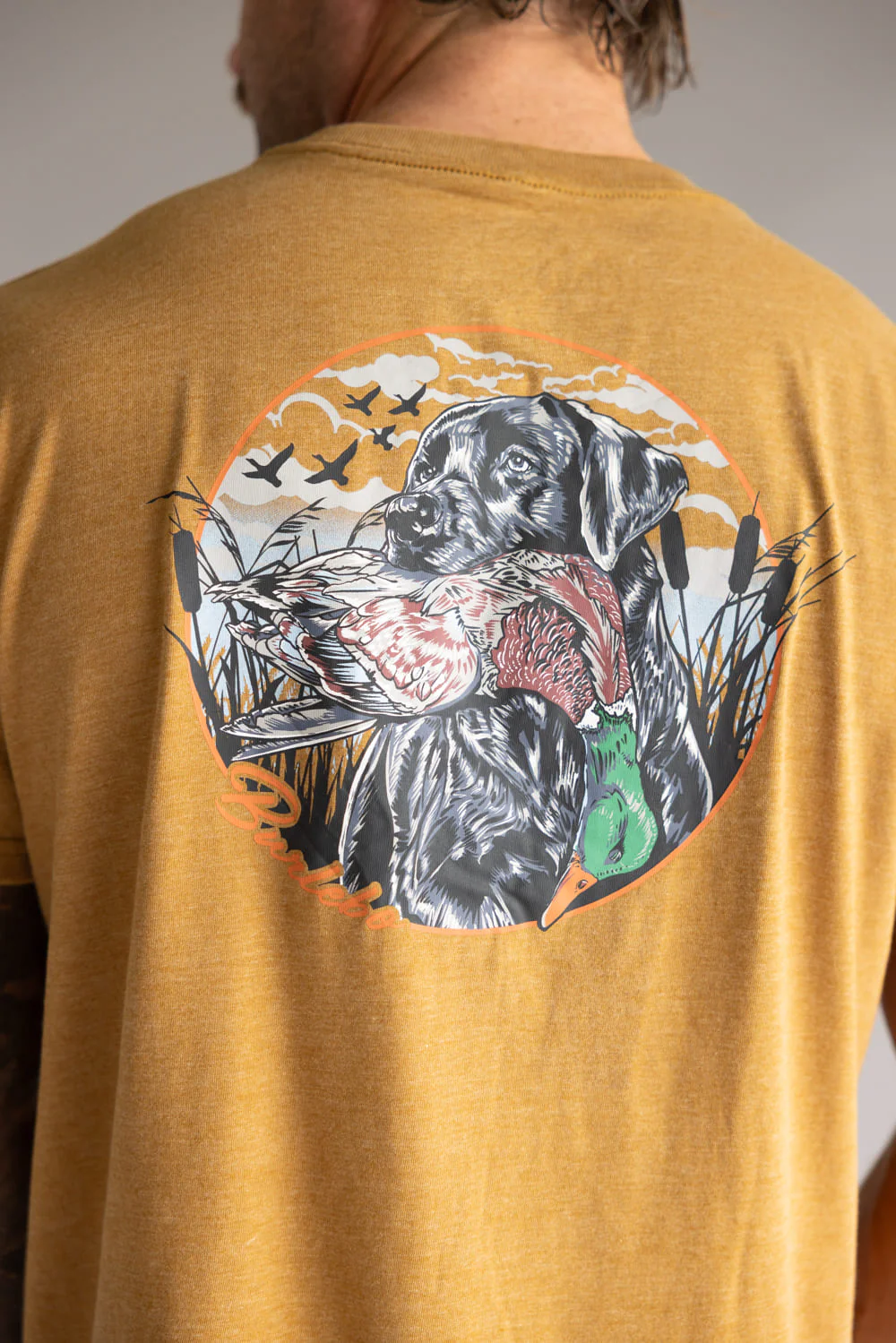 Burlebo Duck and Dog T-Shirt for Men in Light Brown | SST-DKDG-LB-LIGHT BROWN - Image 4