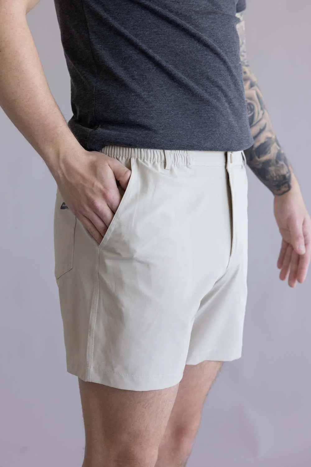 Burlebo Everyday Shorts for Men in Khaki | ES-LK-OLDG - LT KHAKI - Image 2