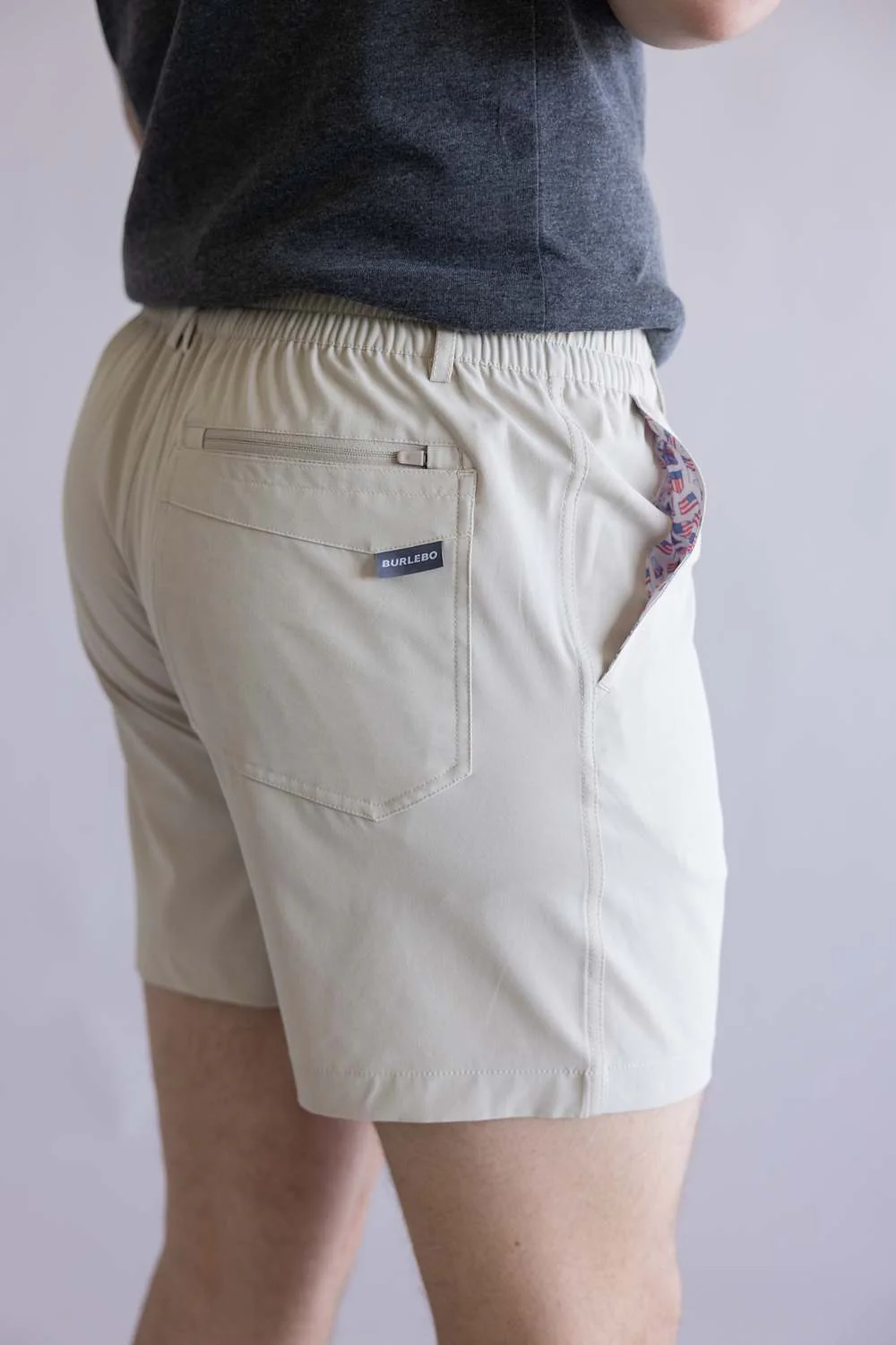 Burlebo Everyday Shorts for Men in Khaki | ES-LK-OLDG - LT KHAKI - Image 3