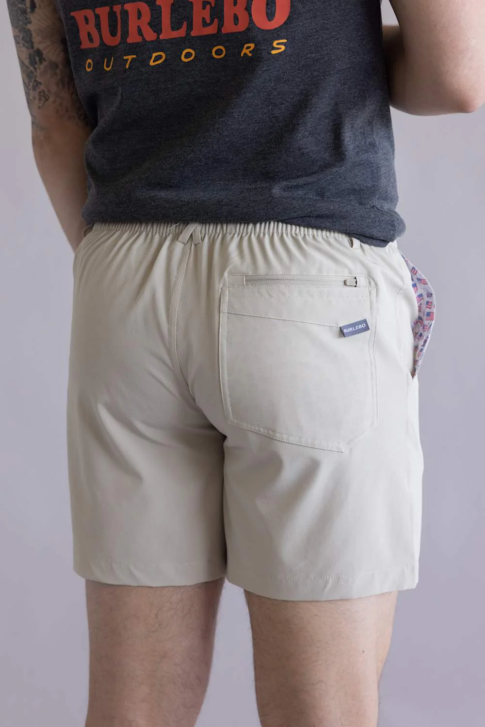 Burlebo Everyday Shorts for Men in Khaki | ES-LK-OLDG - LT KHAKI - Image 4