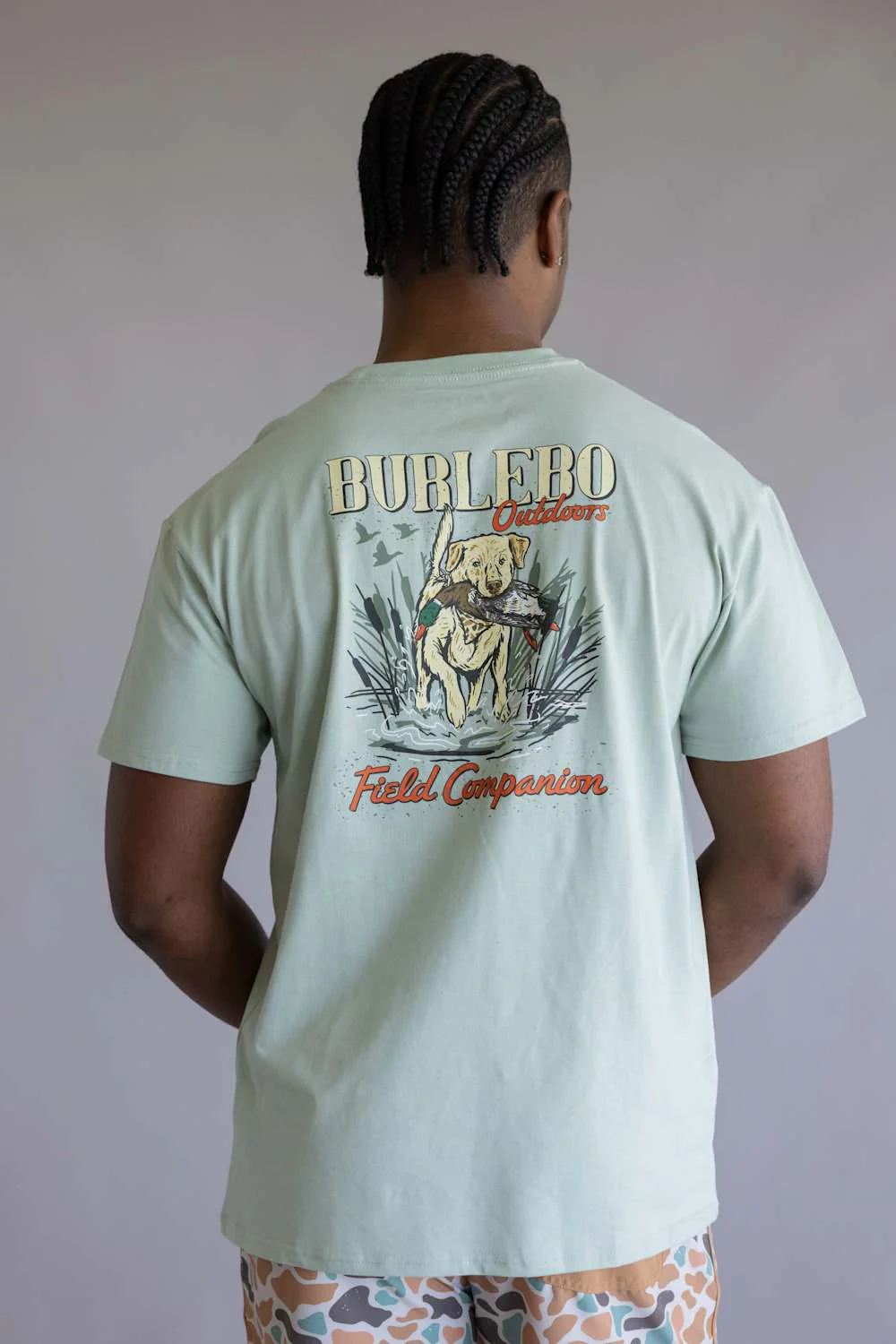 Burlebo Field Companion T-Shirt for Men in Sage | SST-FC-SGE-HEATHER SAGE - Image 4