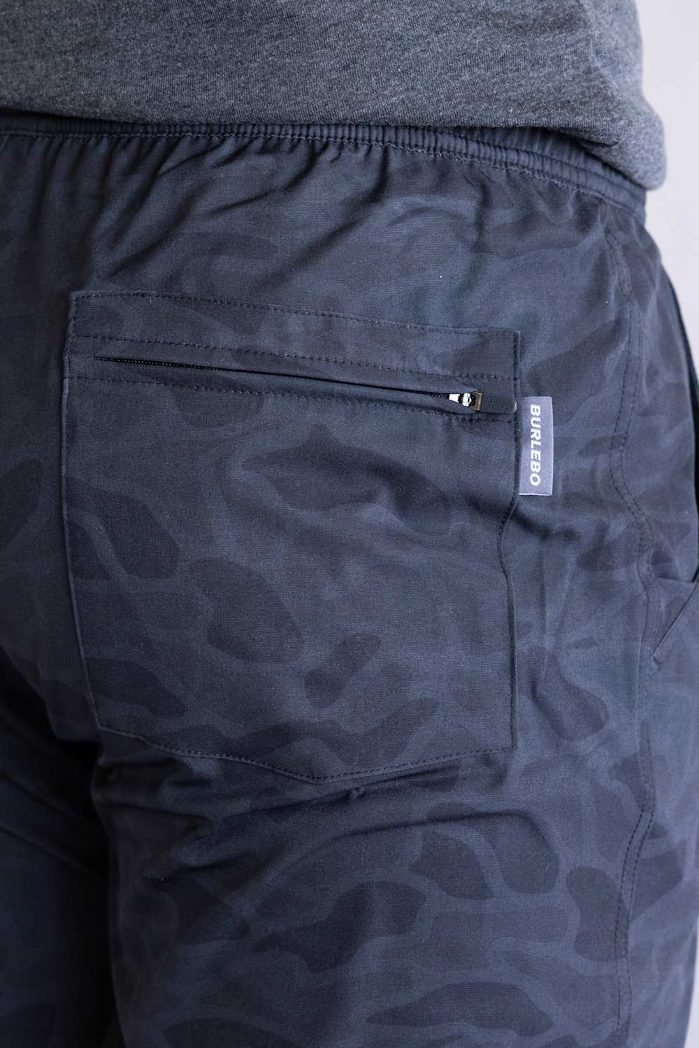 Burlebo Lined Athletic Shorts for Men in Black Camo | AS-BLKC-BLK CAMO - Image 2