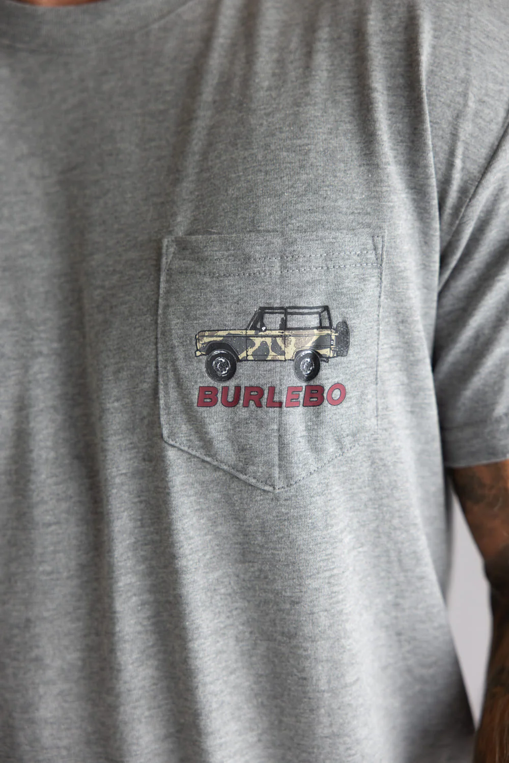 Burlebo Off Road Bronco T-Shirt for Men in Dark Heather Grey | SST-ORB-DHG-OFFROADBRONCO-DARKHEATHERG - Image 3