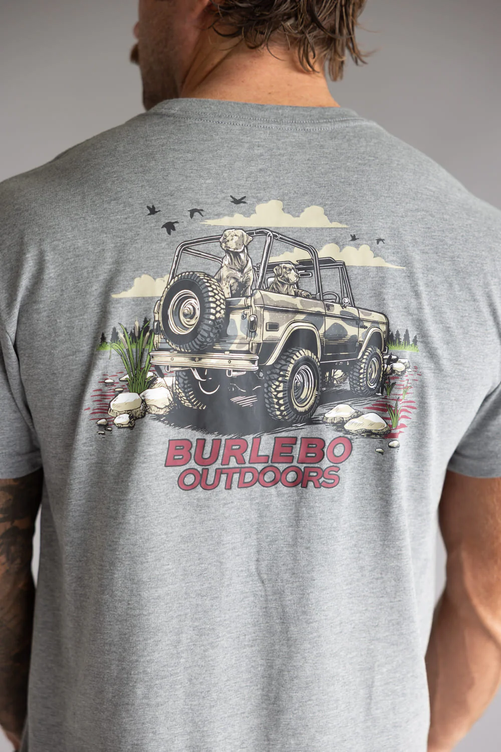 Burlebo Off Road Bronco T-Shirt for Men in Dark Heather Grey | SST-ORB-DHG-OFFROADBRONCO-DARKHEATHERG - Image 4