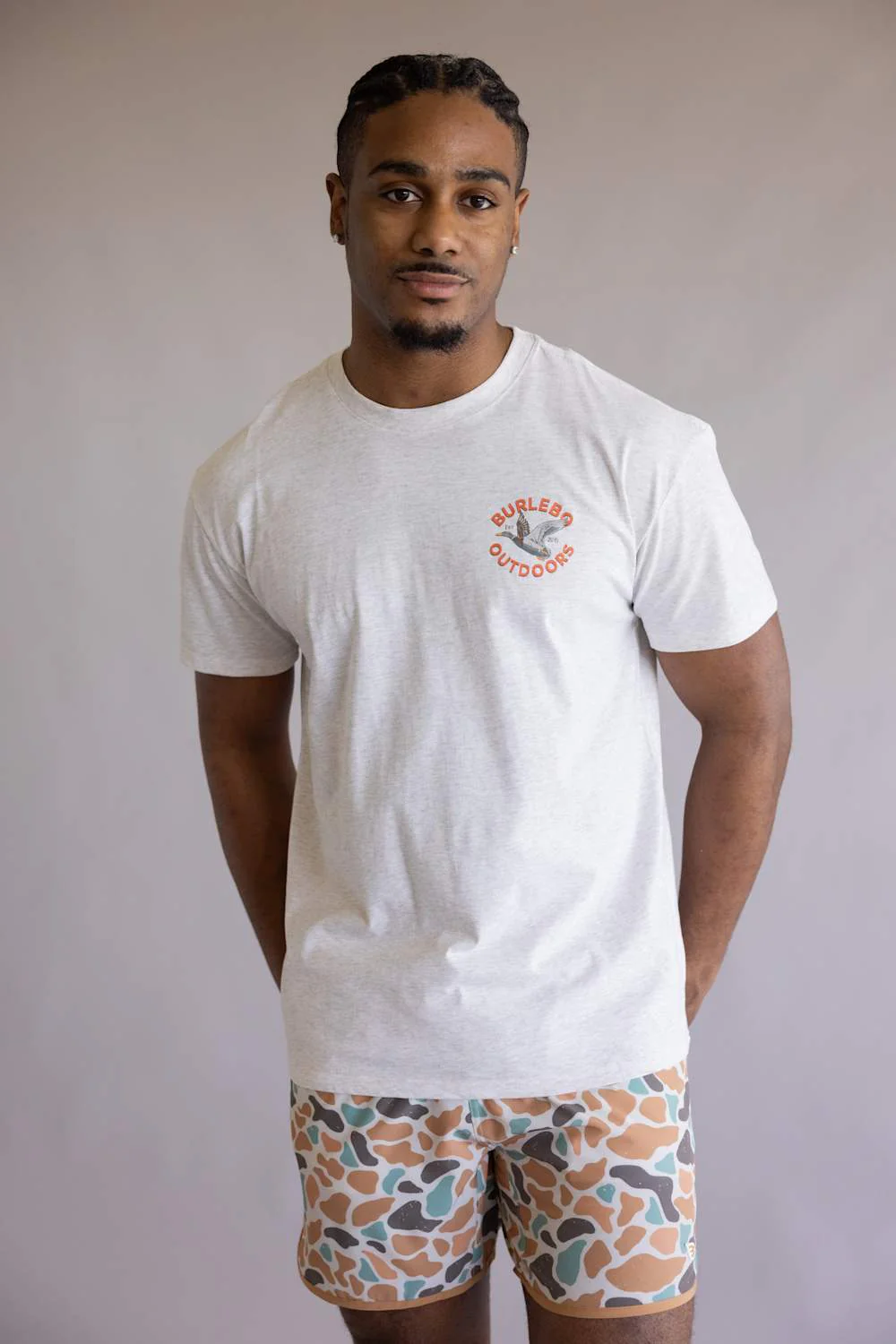 Burlebo Old School Duck Hunt T-Shirt for Men in Oatmeal | SST-OSDK-OAT - Image 2