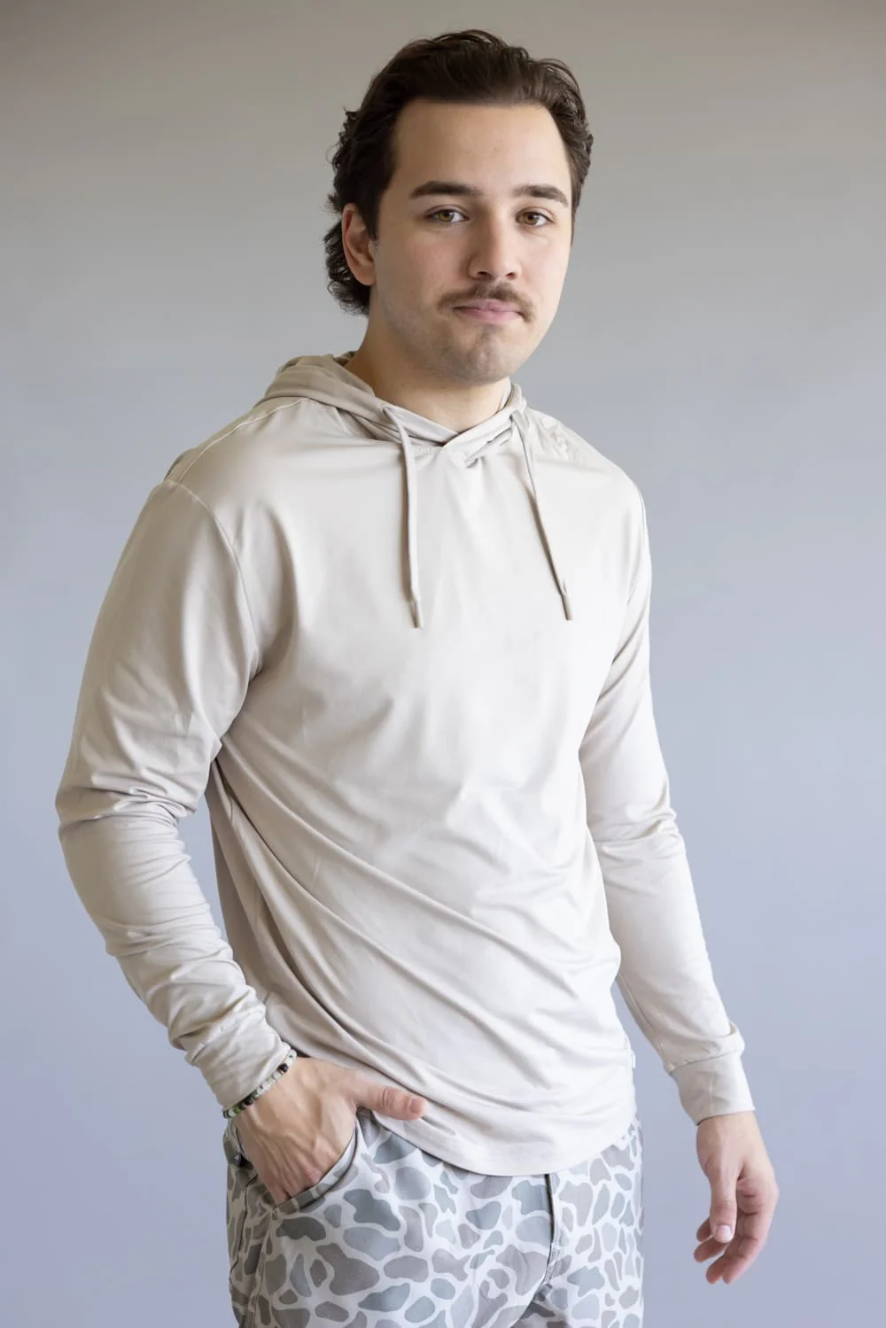 Burlebo Performance Hoodie for Men in Sandstone | PH-SANDSTONE - Image 3