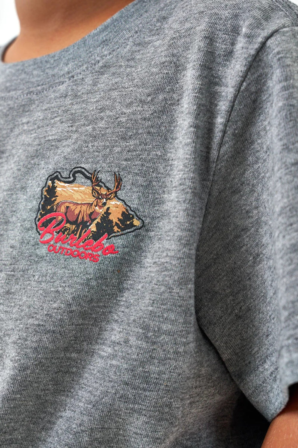 Burlebo Youth Buck Tee T-Shirt for Boys in Gray | Y-SST-HCBK-DHG-DKGREY - Image 2