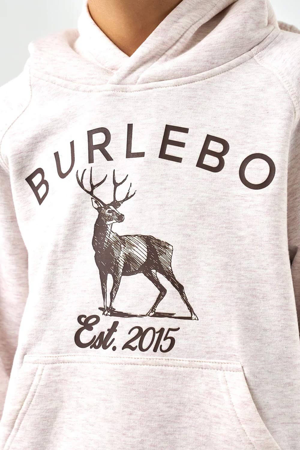 Burlebo Youth Deer Fleece Hoodie for Boys in Oatmeal | Y-FH-WTD-HOAT-OATMEAL - Image 2