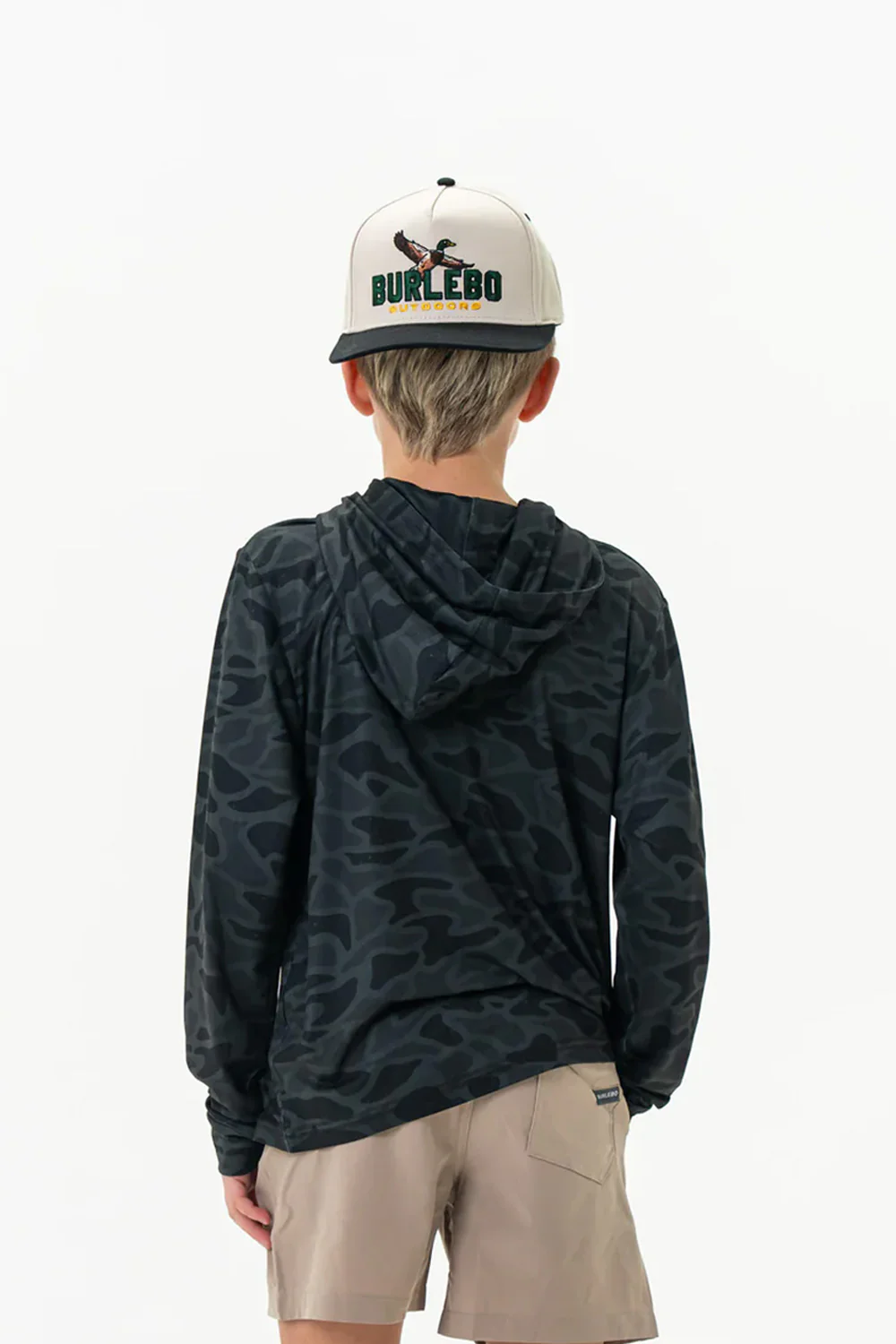 Burlebo Youth Performance Hoodie for Boys in Black Camo | Y-PH-BLKC-BLACK - Image 3