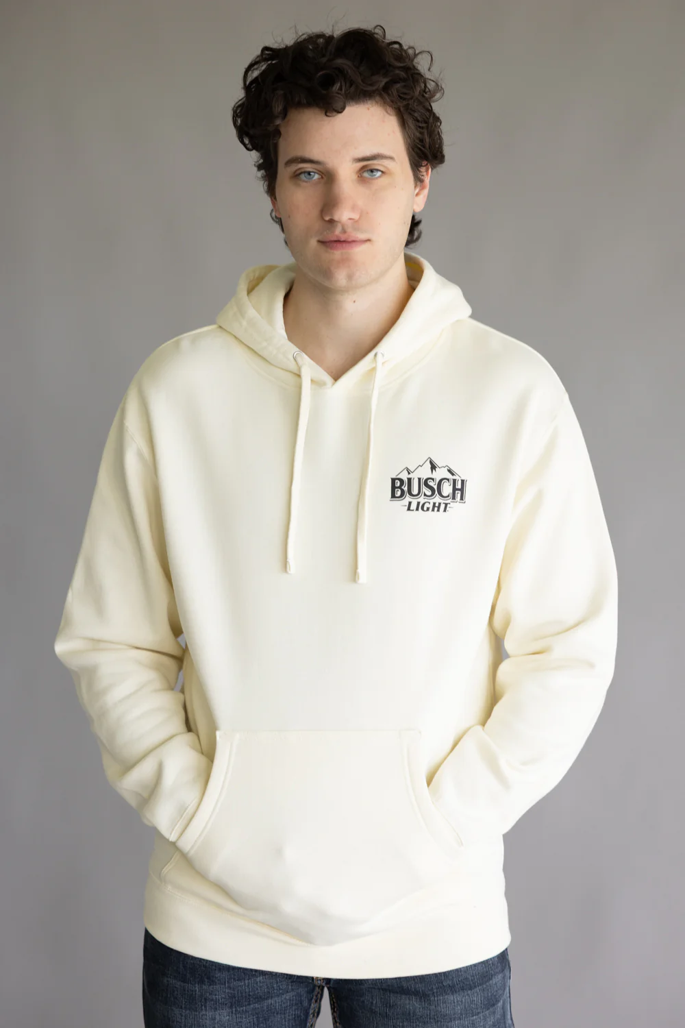 Busch Beer Buck Hunting Graphic Sweatshirt for Men in Bone | 16868-112C-BONE - Image 4
