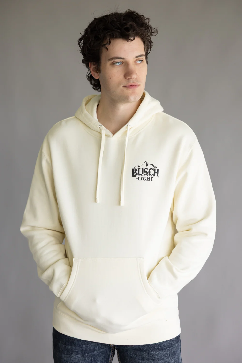 Busch Beer Buck Hunting Graphic Sweatshirt for Men in Bone | 16868-112C-BONE - Image 5