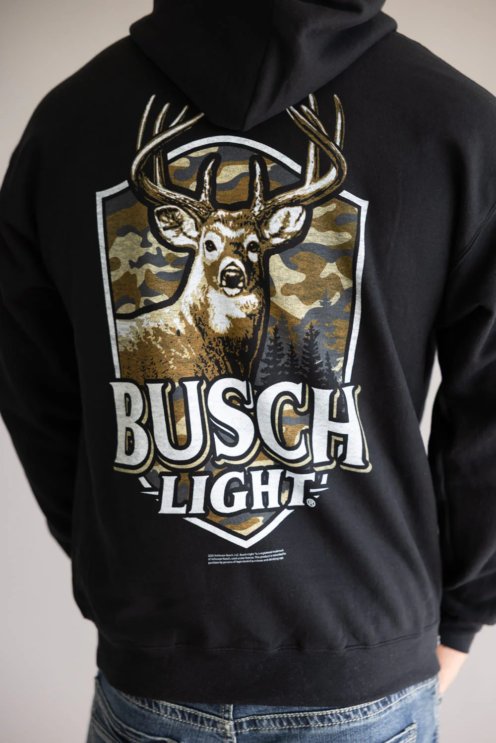 Busch Buck Shield Graphic Sweatshirt for Men in Black | 2236-BLACK - Image 4