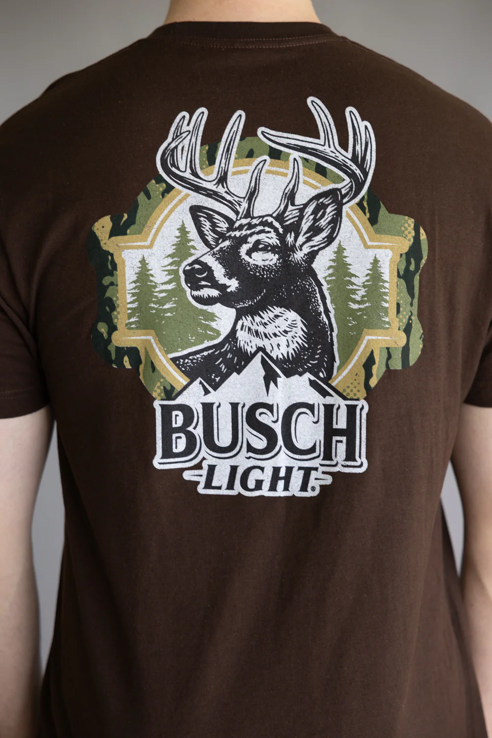 Busch Light Deer Frame T-Shirt for Men in Brown | 18456-324-BROWN - Image 4