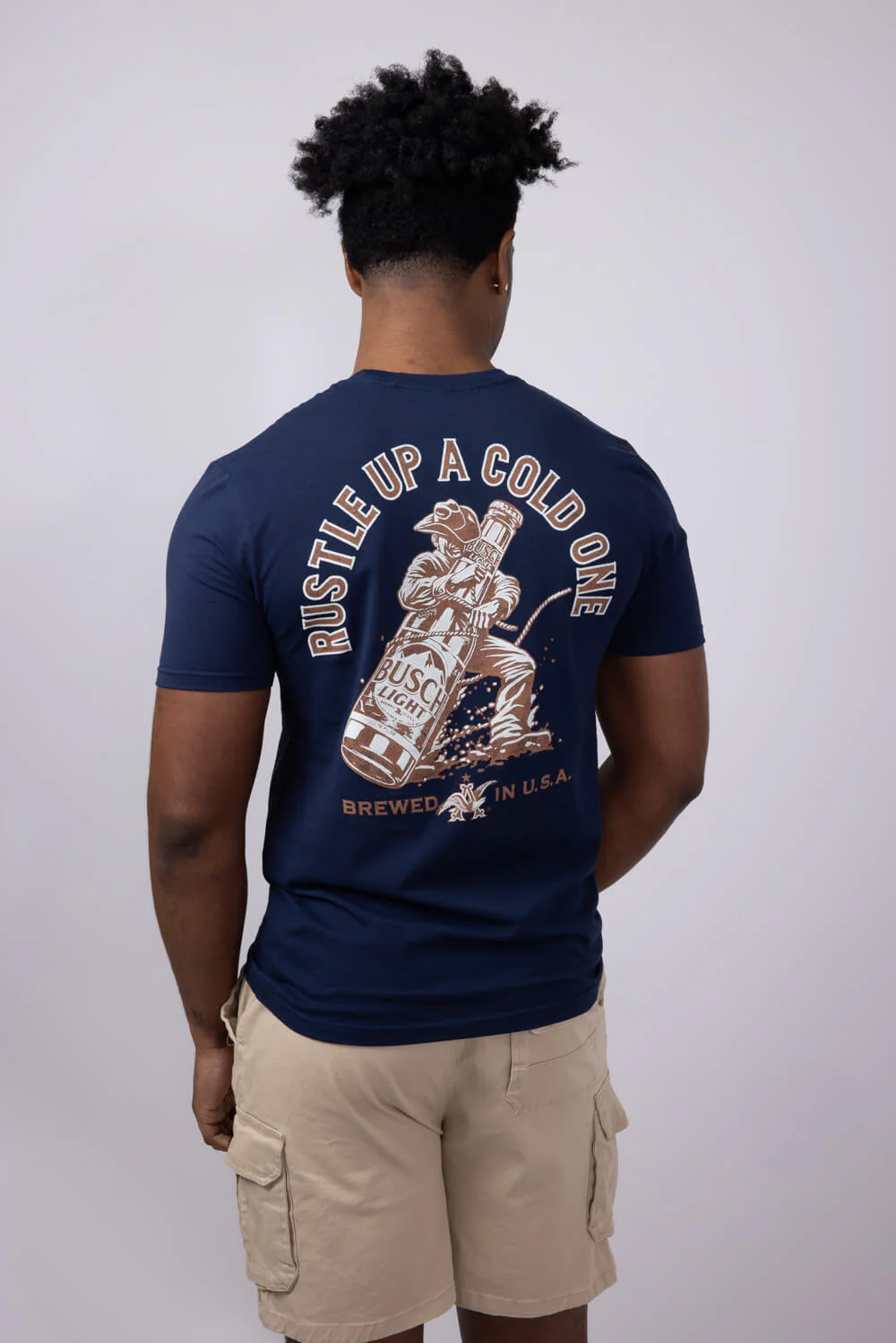 Busch Light Rustle T-Shirt for Men in Navy | 6775-NAVY - Image 4