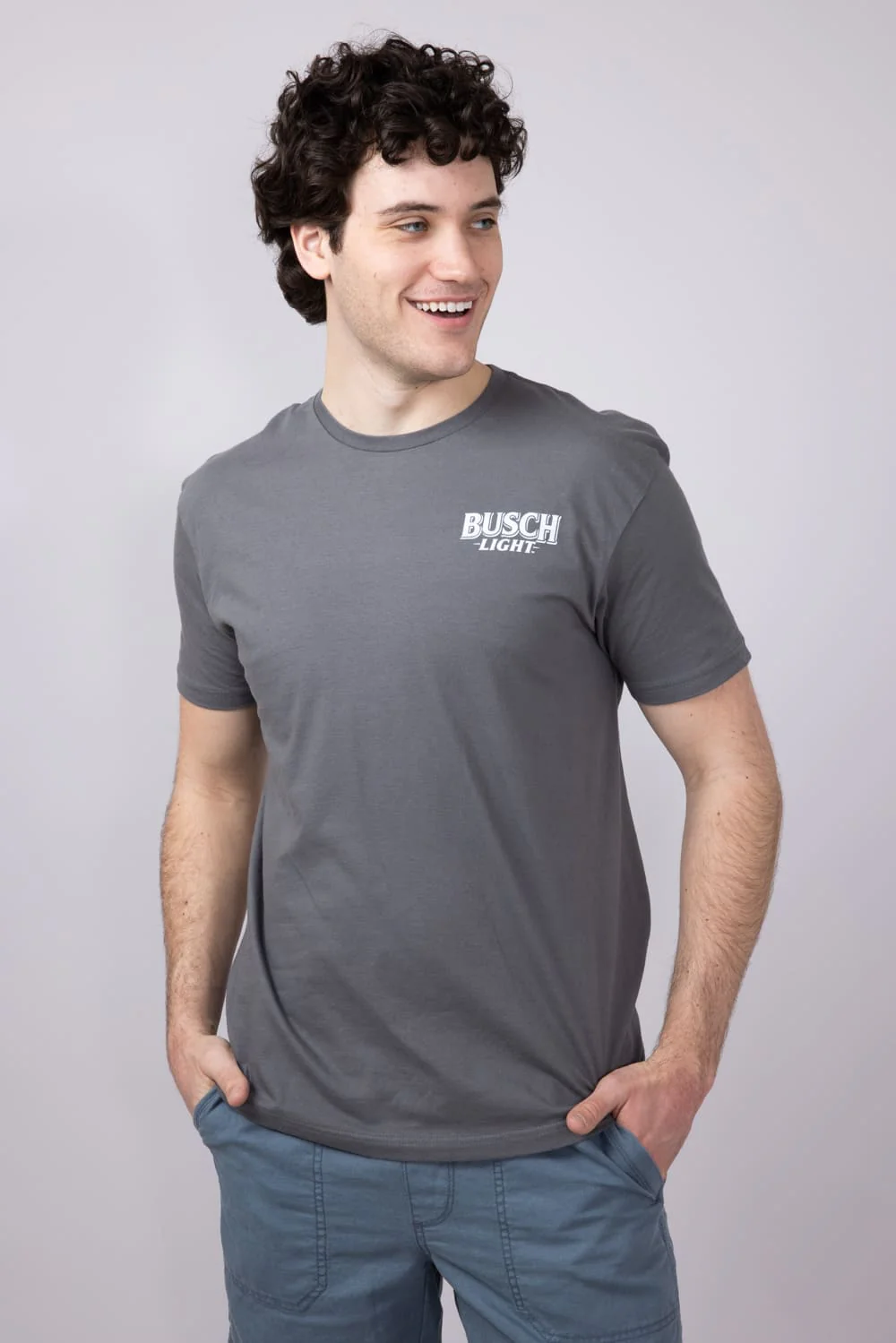 Busch Light Truck Cooler T-Shirt for Men in Charcoal | 2220-CHARCOAL - Image 2