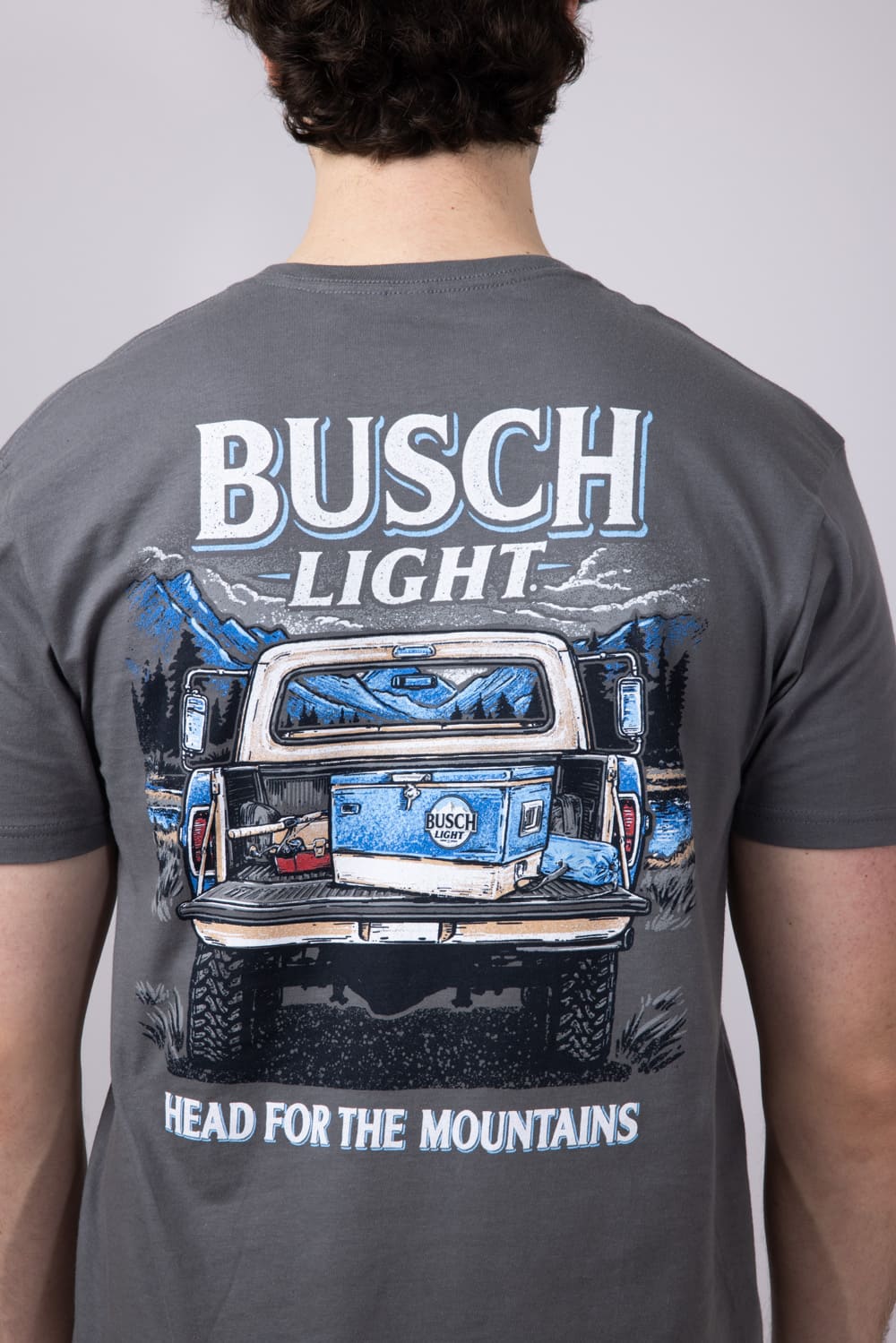 Busch Light Truck Cooler T-Shirt for Men in Charcoal | 2220-CHARCOAL - Image 3