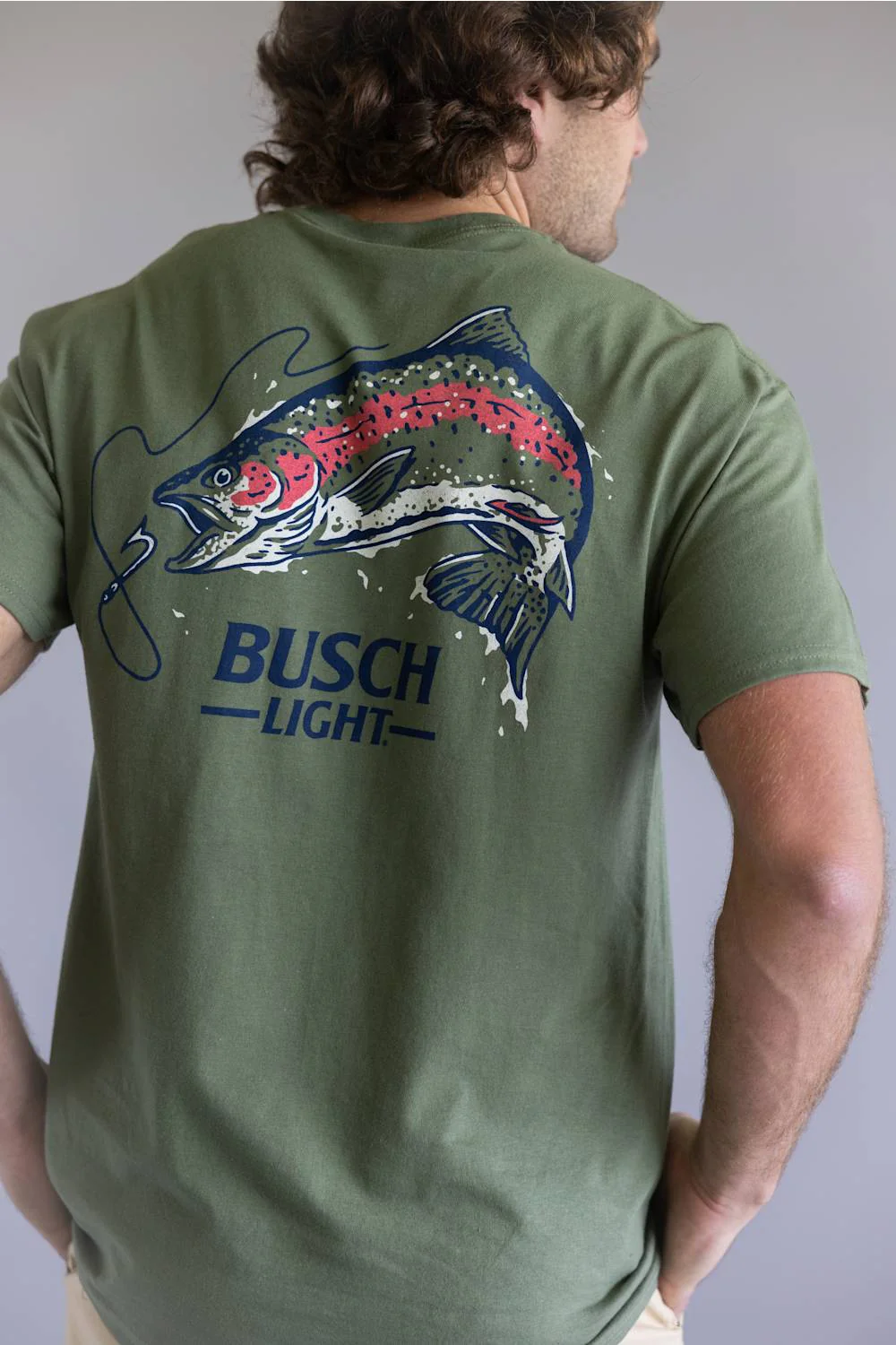 Busch Light Wildlife T-Shirt for Men in Green | 16682_319D-GREEN - Image 3