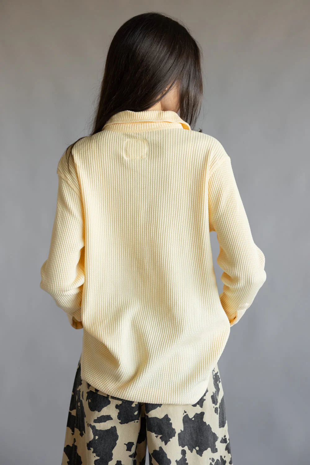 C&C California Mineral Wash Thermal Button Front Shirt for Women in Golden Fleece | 89B02786-X738-GOLDEN - Image 4