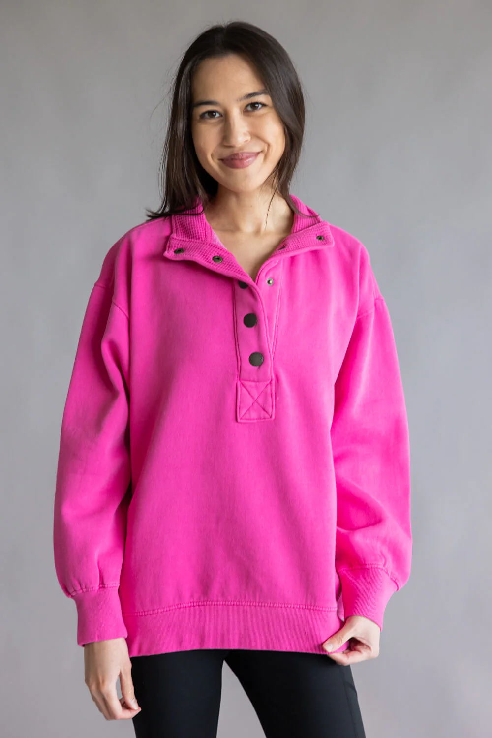 C&C California Sun Washed 1/2 Snap Pullover for Women - Image 3