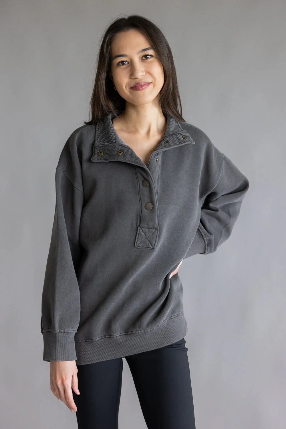 C&C California Sun Washed 1/2 Snap Pullover for Women - Image 2